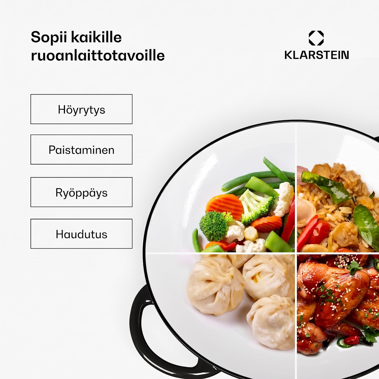 Klarstein Jersey Wok - musta Musta