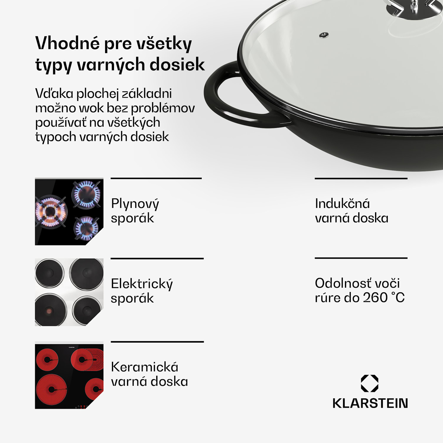 Klarstein Jersey Wok - čierny Čierna