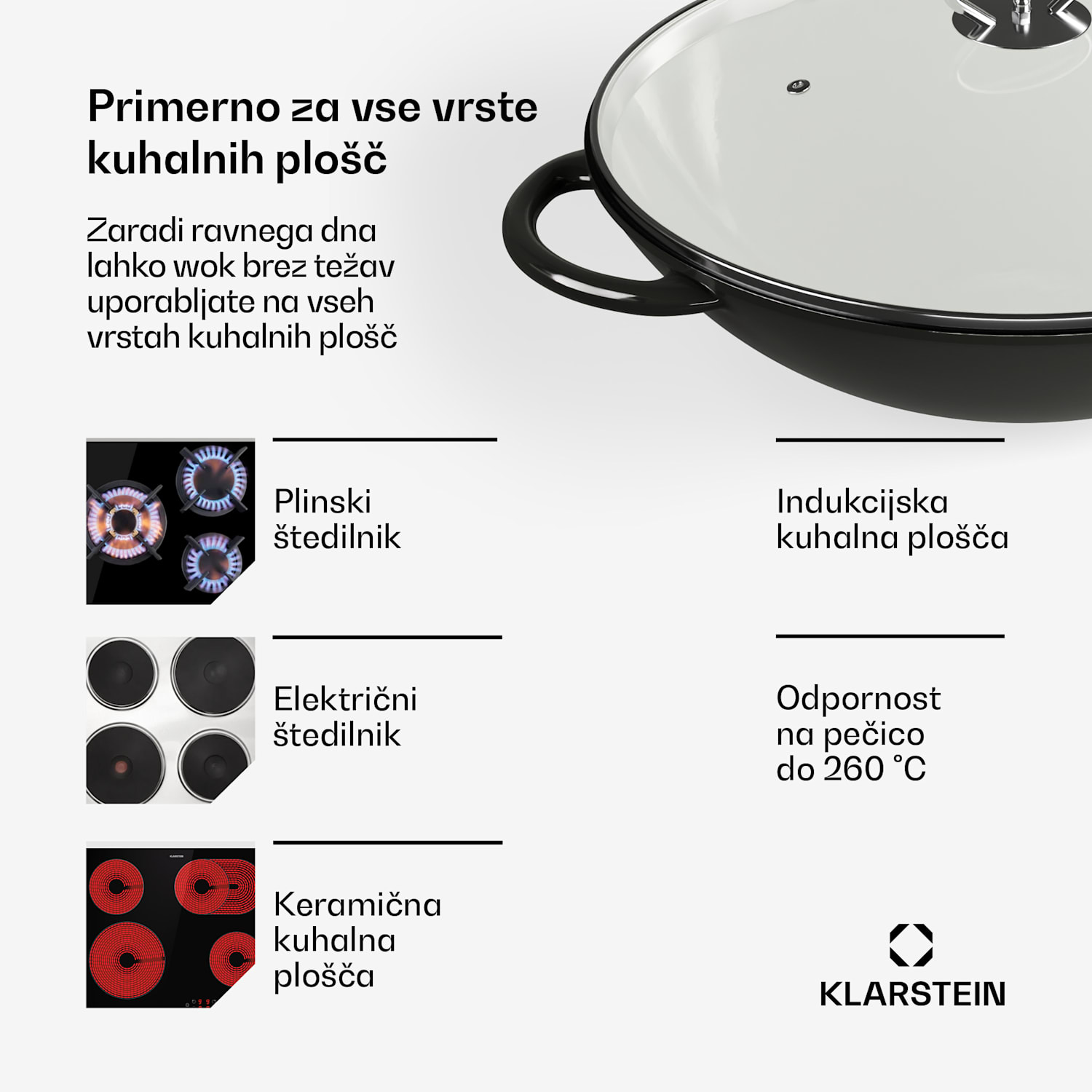 Klarstein Jersey Wok - črn Črna