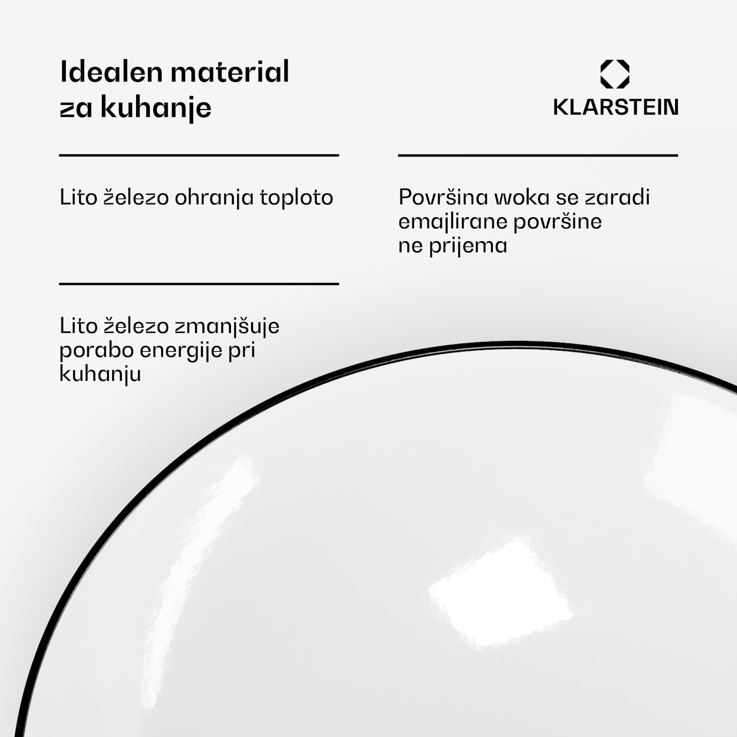 Klarstein Jersey Wok - črn Črna