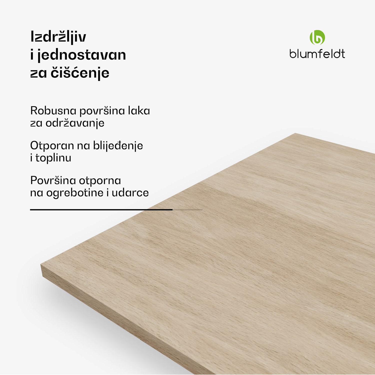 Bearsdon stolna ploča 140 x 80 cm za kuhinju i blagovaonicu, Robusna šperploča 140 x 80 | Bor