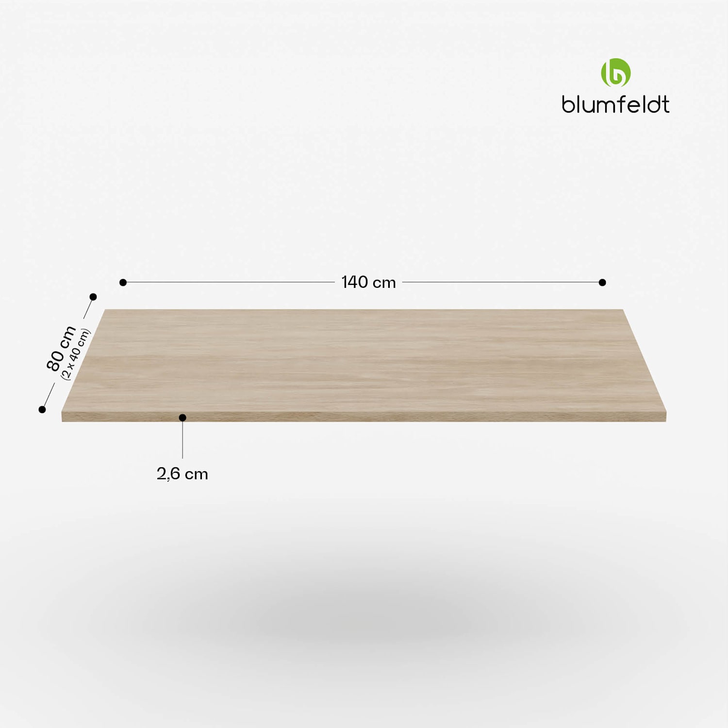 Plateau Bearsdon 140 x 80 cm pour cuisine et salle à manger | Bois stratifié robuste
