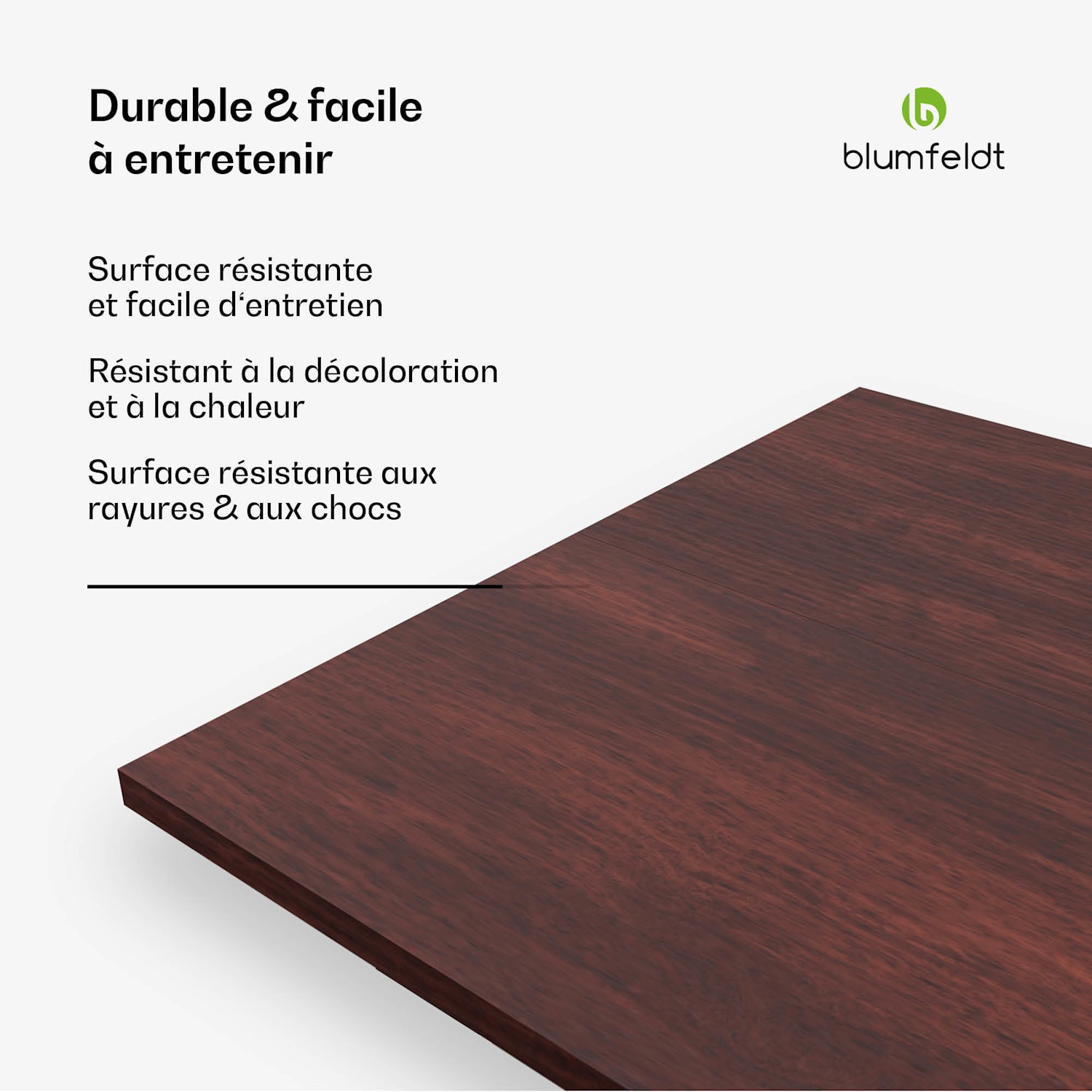 Plateau Bearsdon 140 x 80 cm pour cuisine et salle à manger | Contreplaqué robuste 140 x 80 | Teck