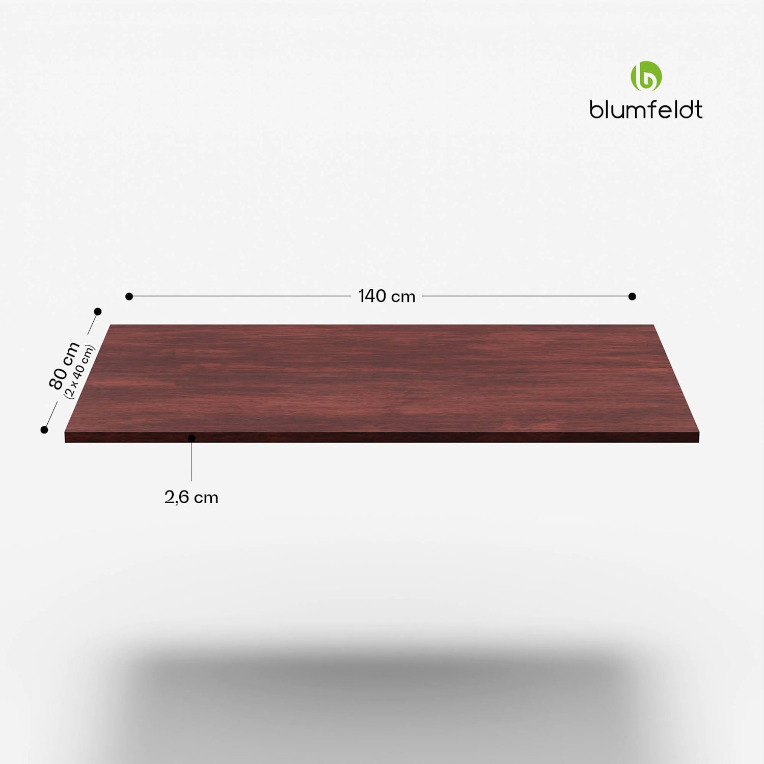 Bearsdon asztallap 140 x 80 cm konyhához és étkezőhöz, Tartós rétegelt fa 140 x 80 | Teak