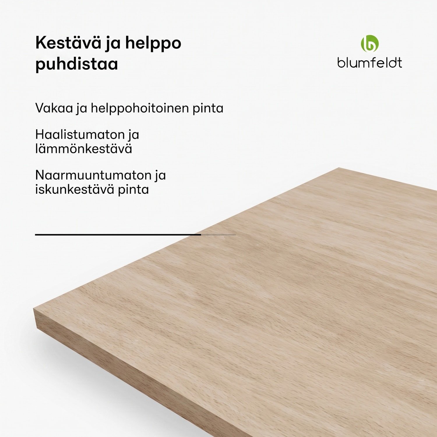 Bearsdon pöytälevy 160 x 90 cm keittiöön ja ruokailuhuoneeseen | Kestävä laminaatti 160 x 90 | Mänty