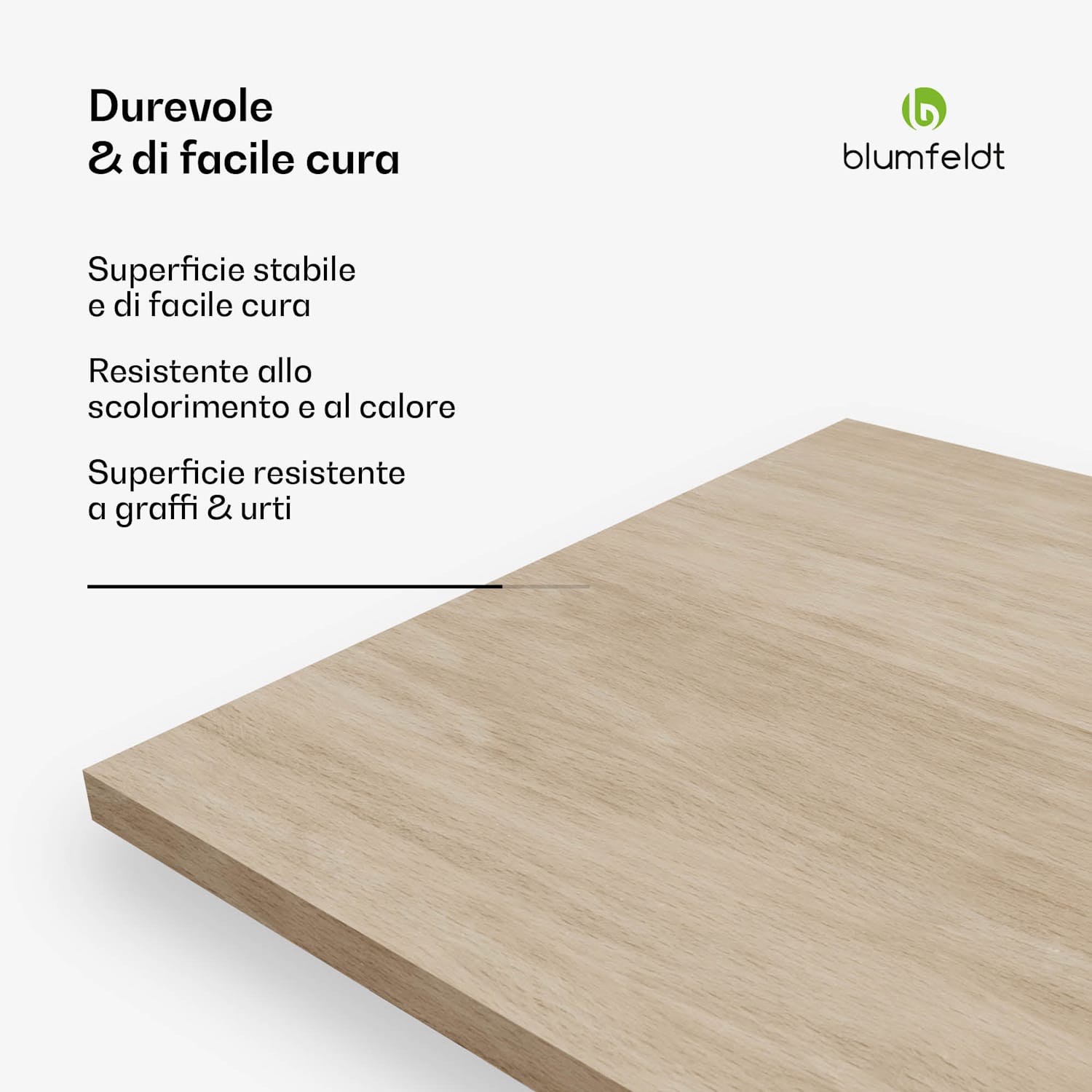 Piano Bearsdon 160 x 90 cm per cucina e sala da pranzo | Legno stratificato robusto 