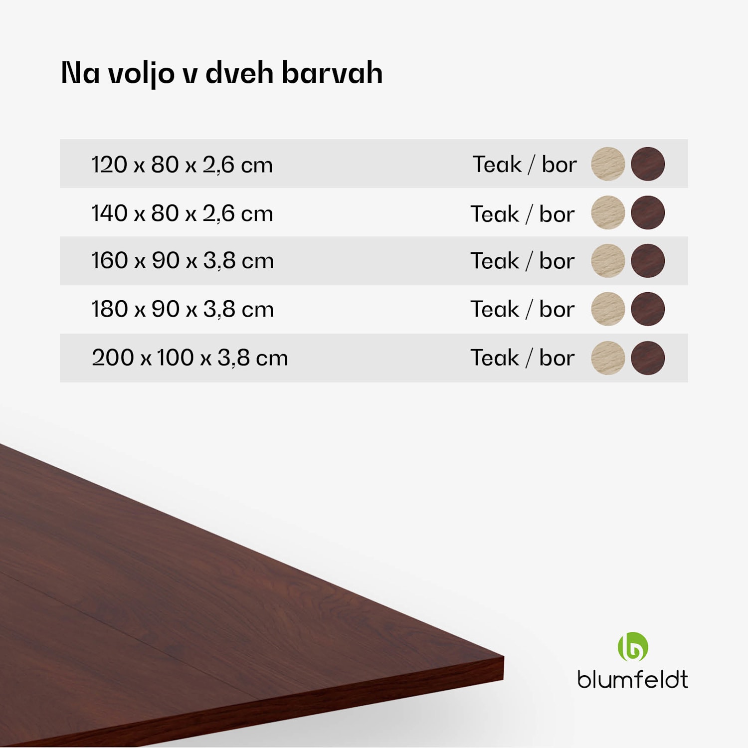 Bearsdon kuhinjska in jedilna miza 180 x 90 cm, Robustna vezana plošča 180 x 90 | Tik