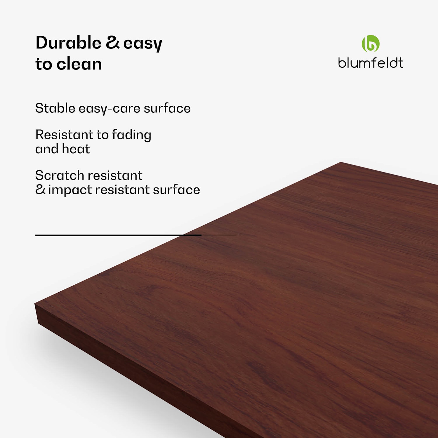 Bearsdon tafelblad 180 x 90 cm voor keuken en eetkamer | Robuust multiplex 180 x 90 | Teak