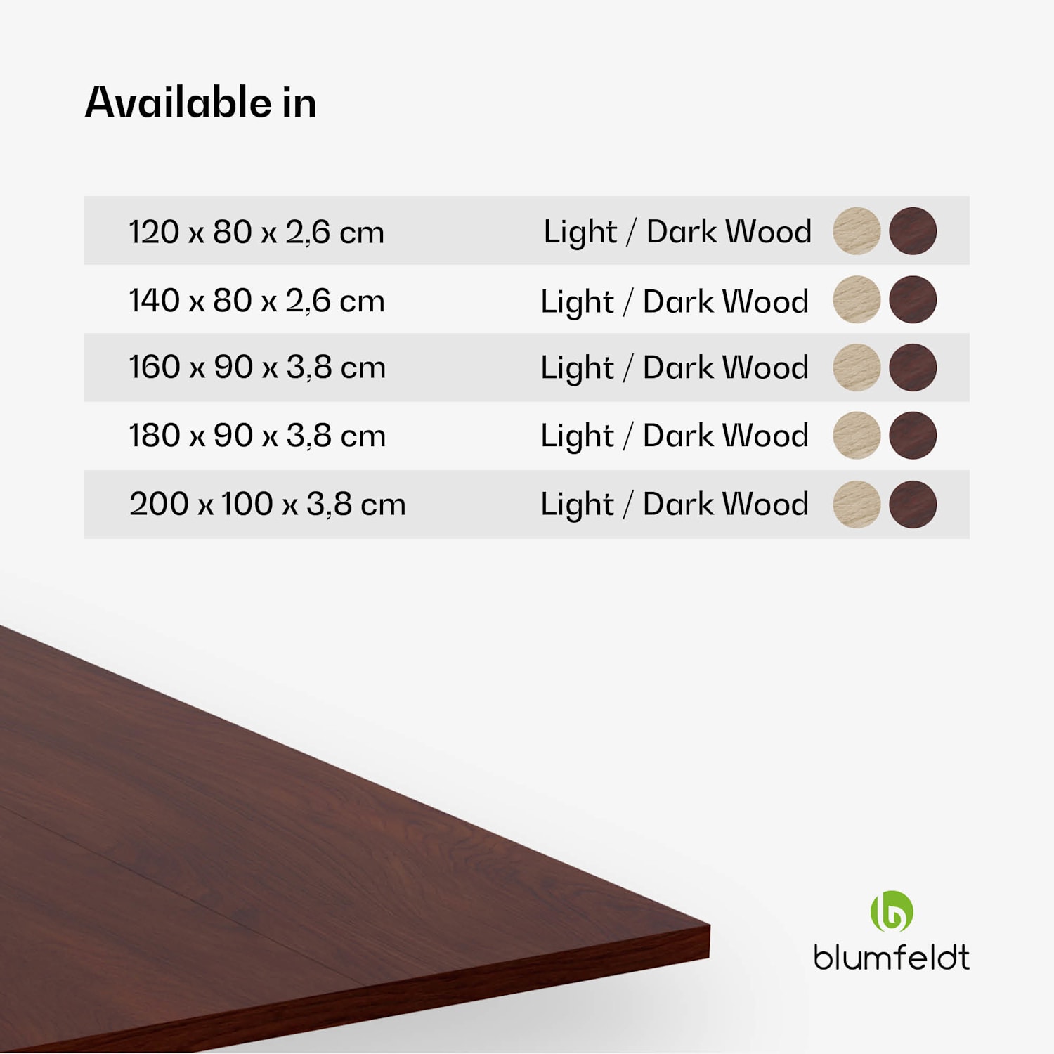 Bearsdon tafelblad 180 x 90 cm voor keuken en eetkamer | Robuust multiplex 180 x 90 | Teak