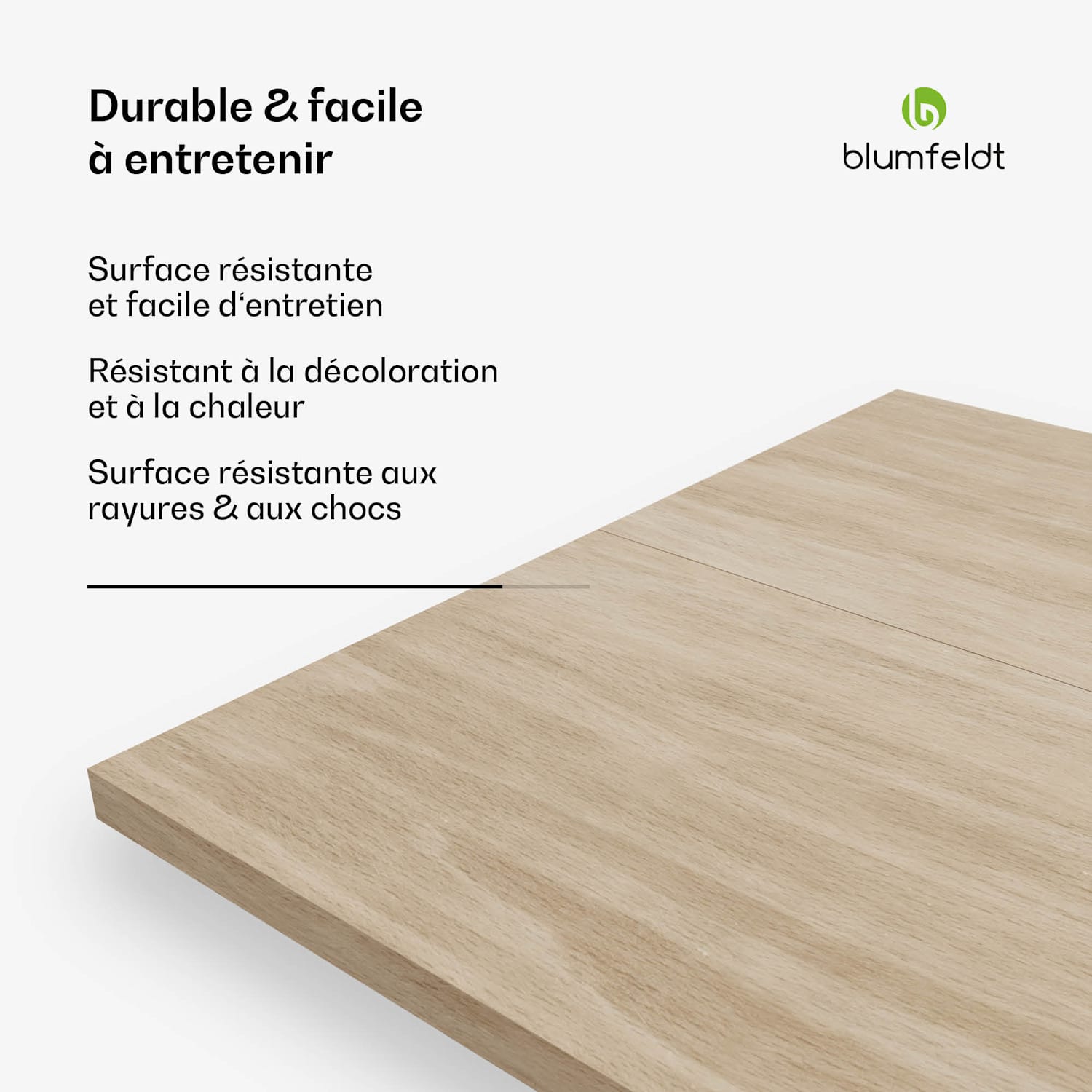 Plateau Bearsdon 200 x 100 cm pour cuisine et salle à manger | Bois stratifié robuste 200 x 100 | Pin