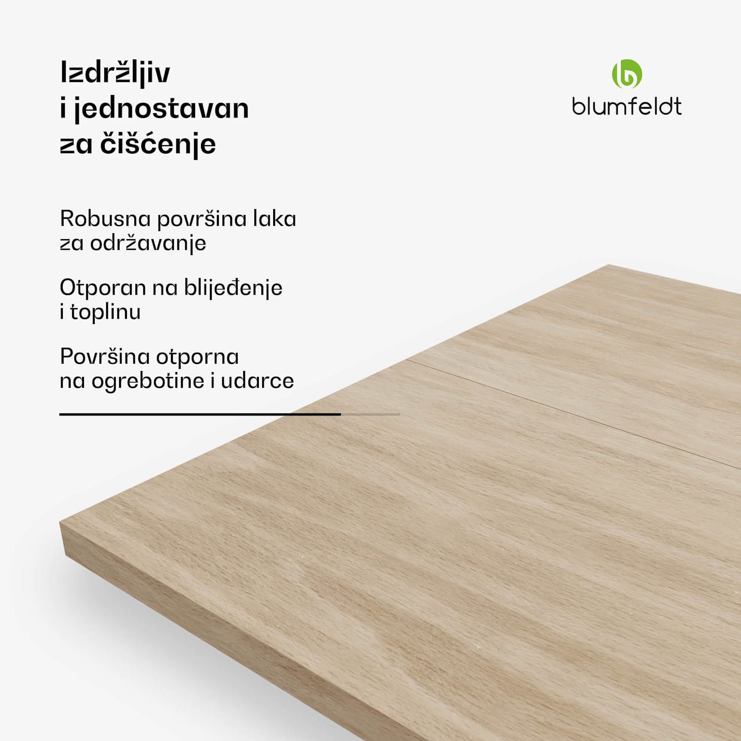 Bearsdon stolna ploča 200 x 100 cm za kuhinju i blagovaonicu, Robusna višeslojna drvena ploča 200 x 100 | Bor