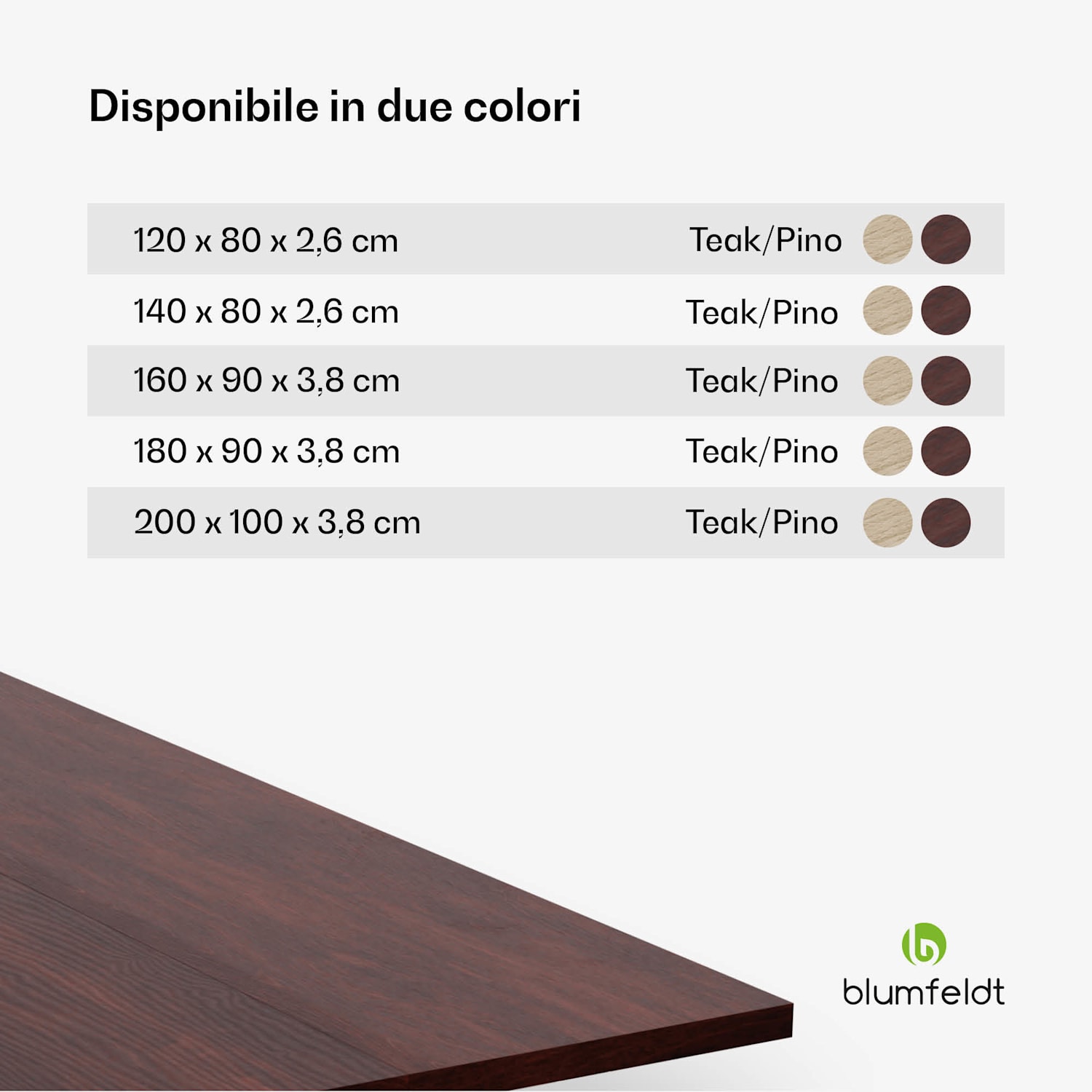 Piano del tavolo Bearsdon 200 x 100 cm per cucina e sala da pranzo | Legno stratificato robusto 200 x 100 | Teak