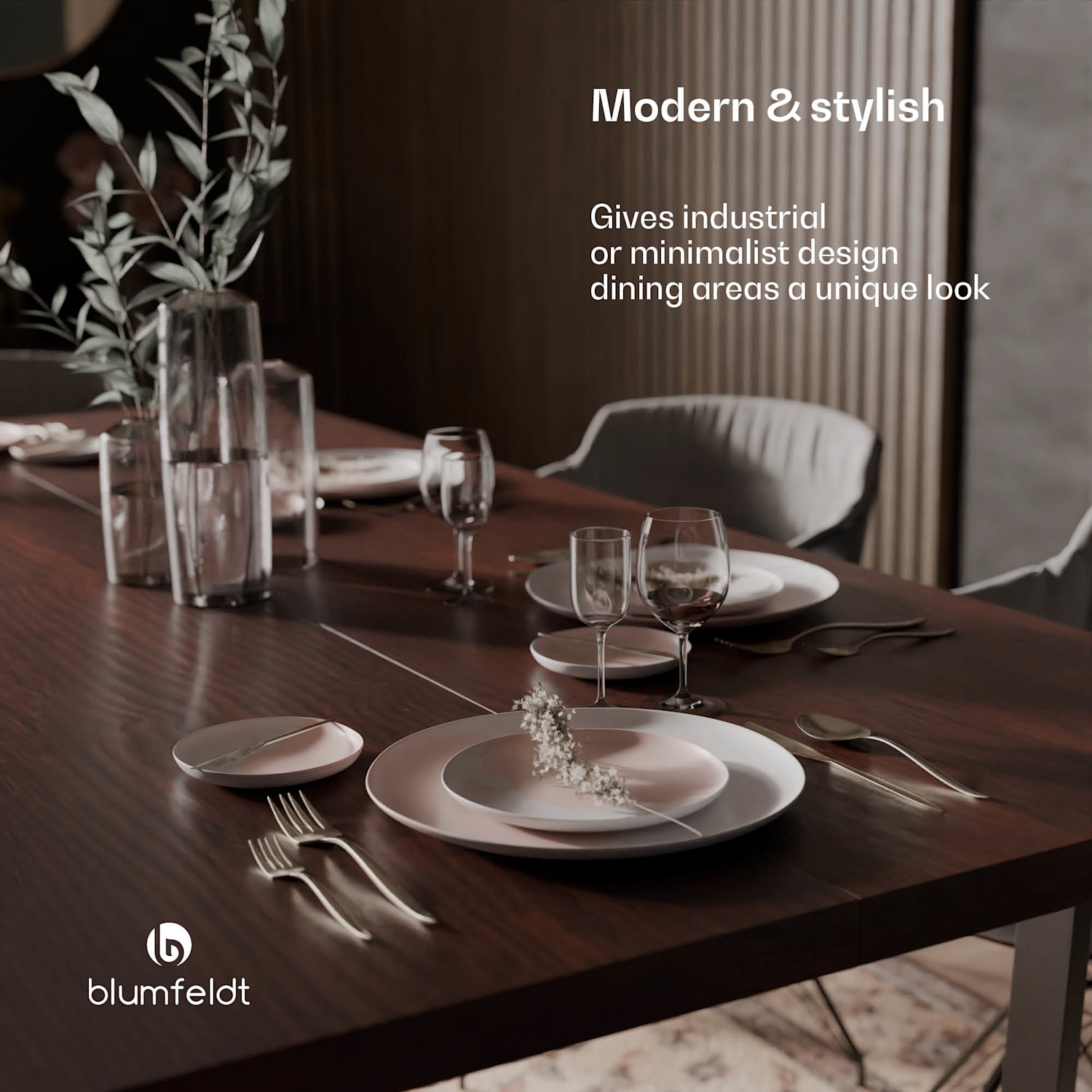 Bearsdon table top 200 x 100 cm for kitchen and dining room | Robust laminated wood 200 x 100 | Teak