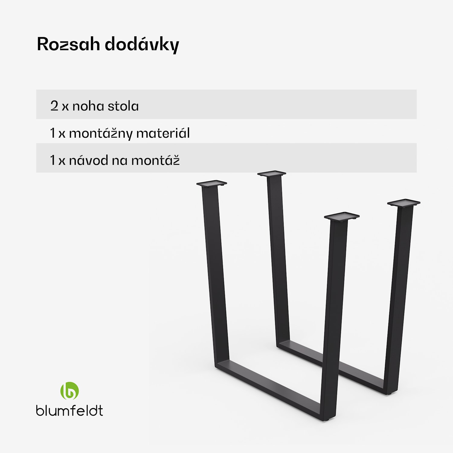 Ayr Table Legs, Nohy stola 86 x 72 cm, kov 86 x 72