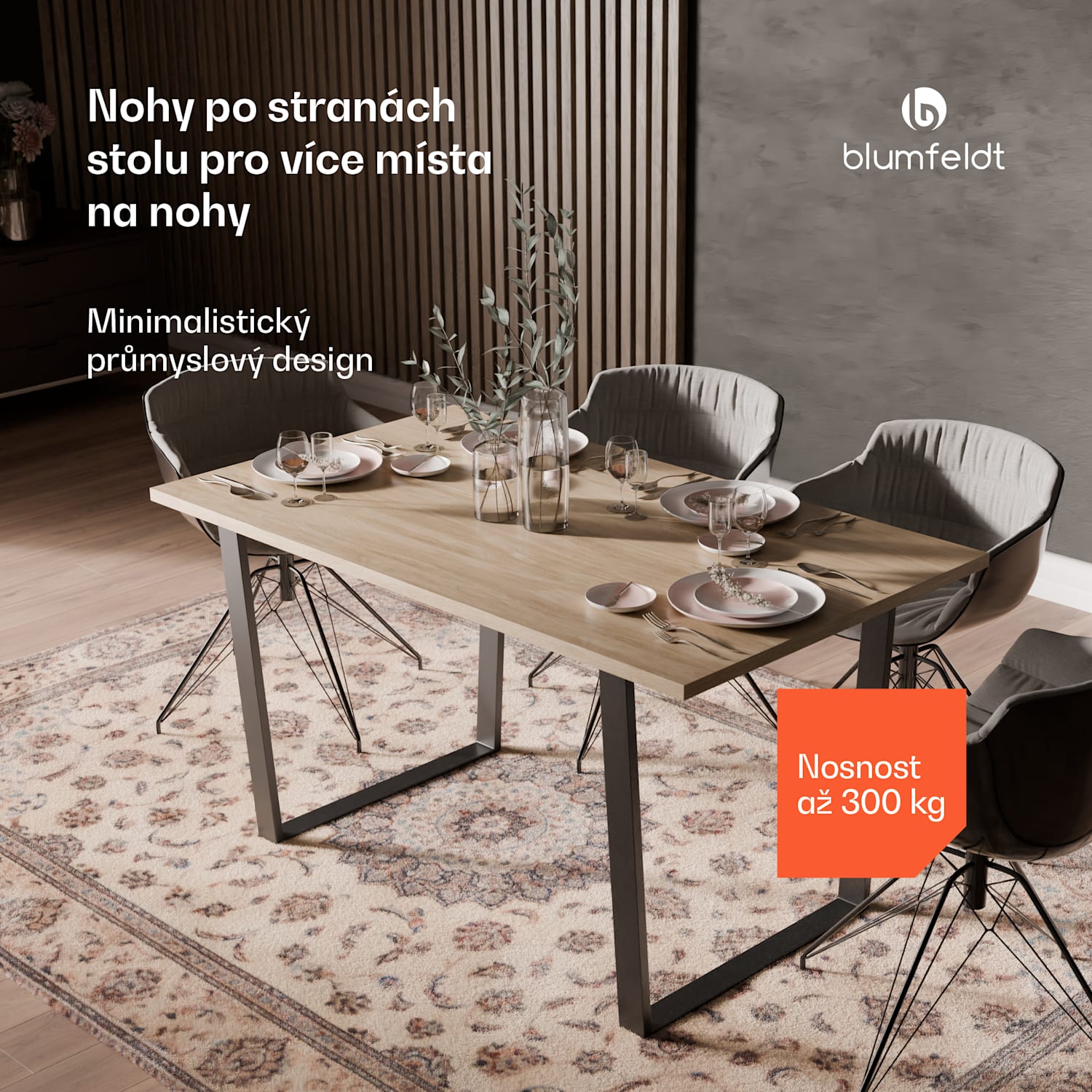 Ayr Table Legs, Nohy stolu 82 x 72 cm, kov 82x72