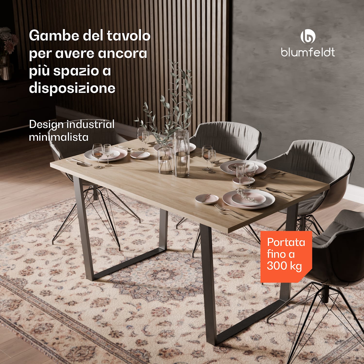 Ayr Table Legs | Gambe da tavolo, 72 x 72 cm | Metallo 82x72