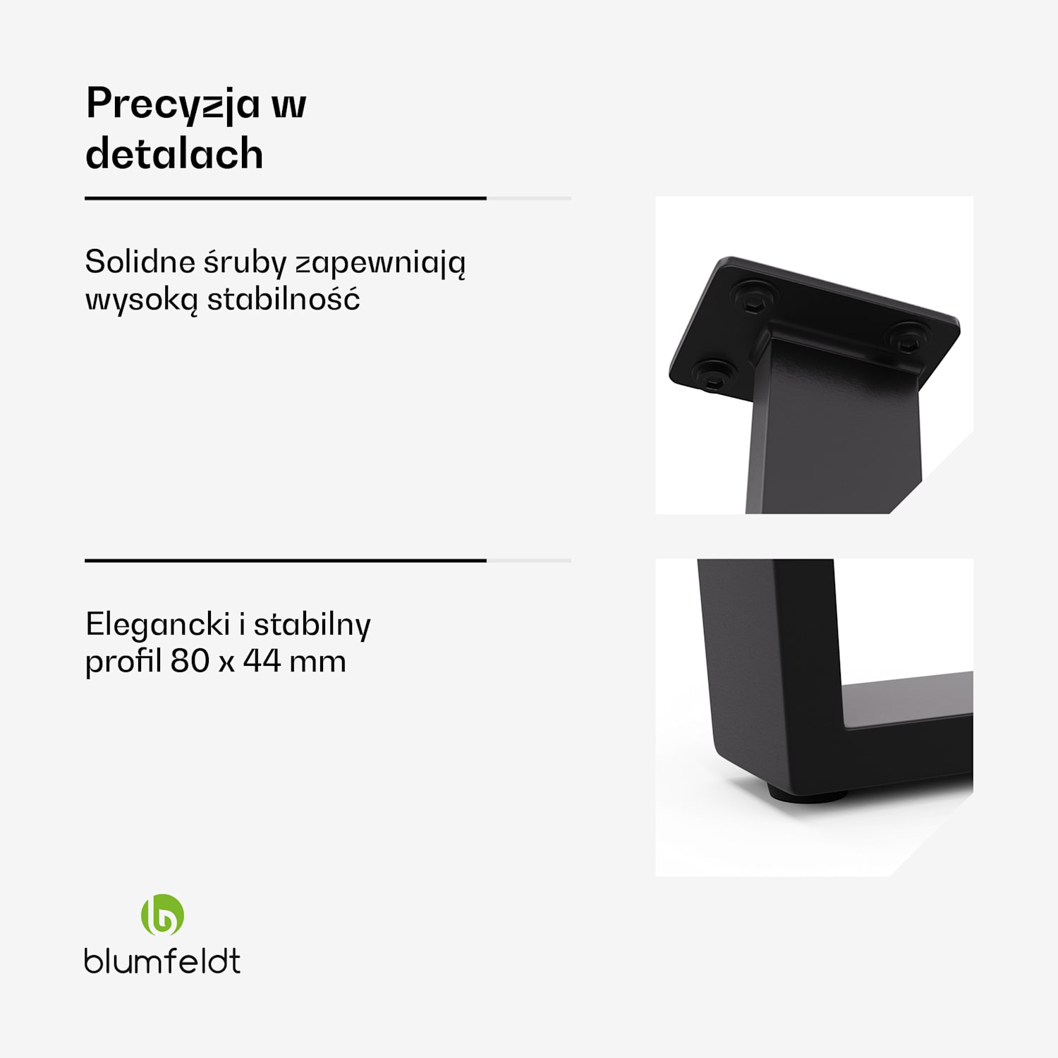 Ayr, Nogi stołowe 72 x 72 cm, metal 