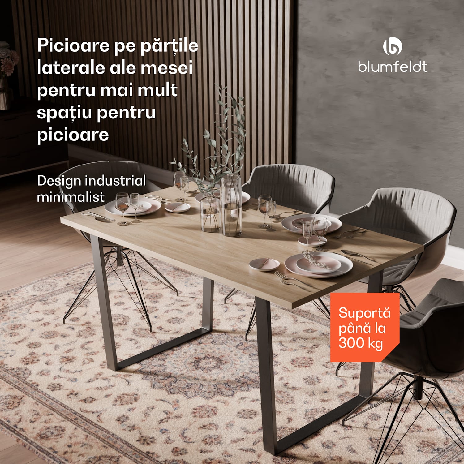 Picioare de masă Ayr, Picioare de masă 72 x 72 cm, metal 