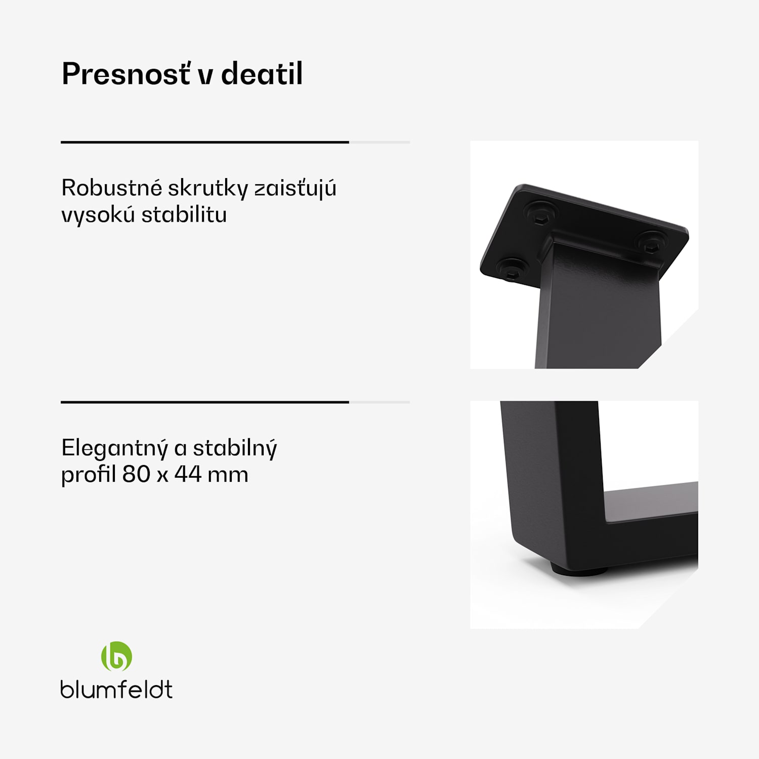 Ayr Table Legs, Nohy stola 72 x 72 cm, kov 