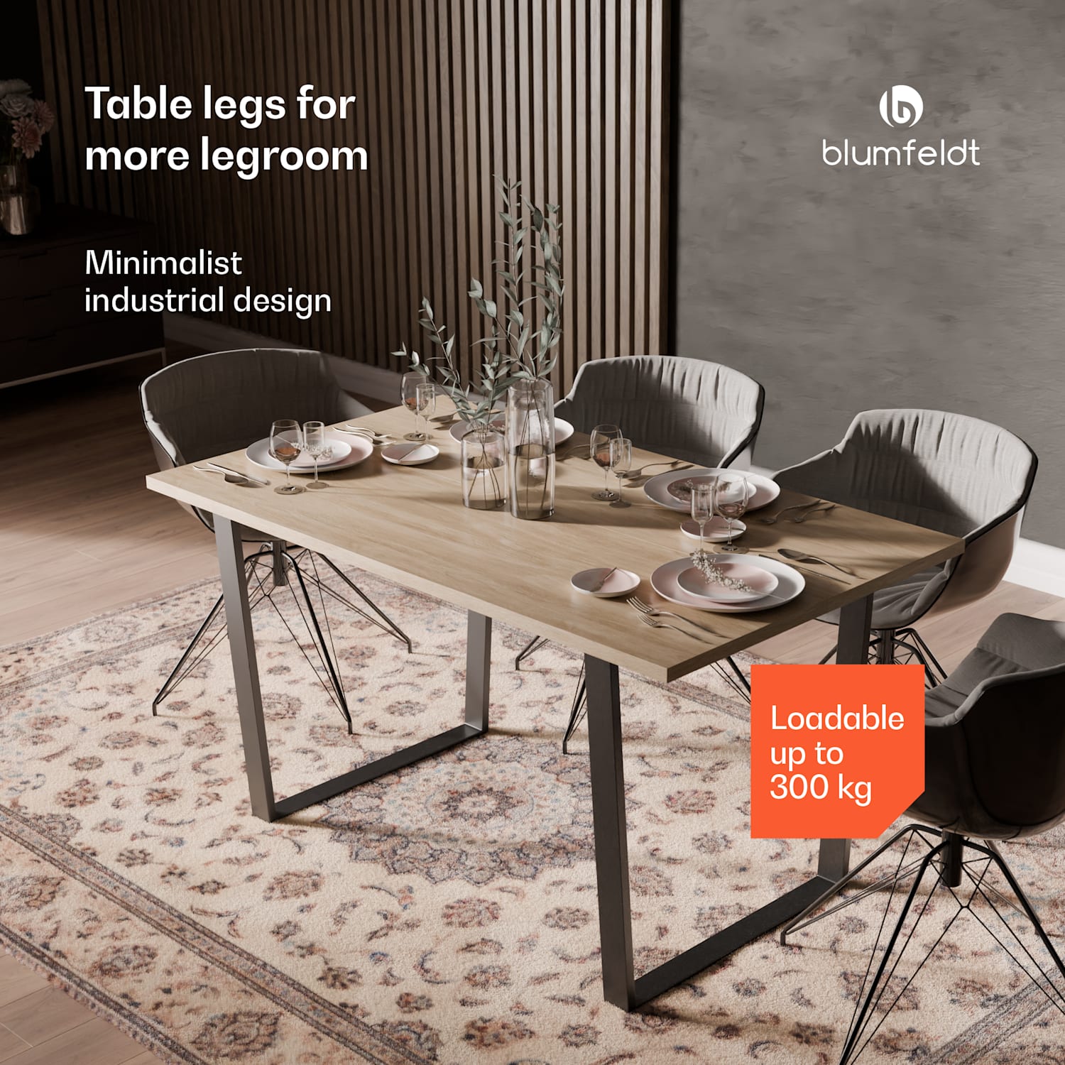 Ayr Table Legs | table legs 72 x 72 cm | metal 82x72
