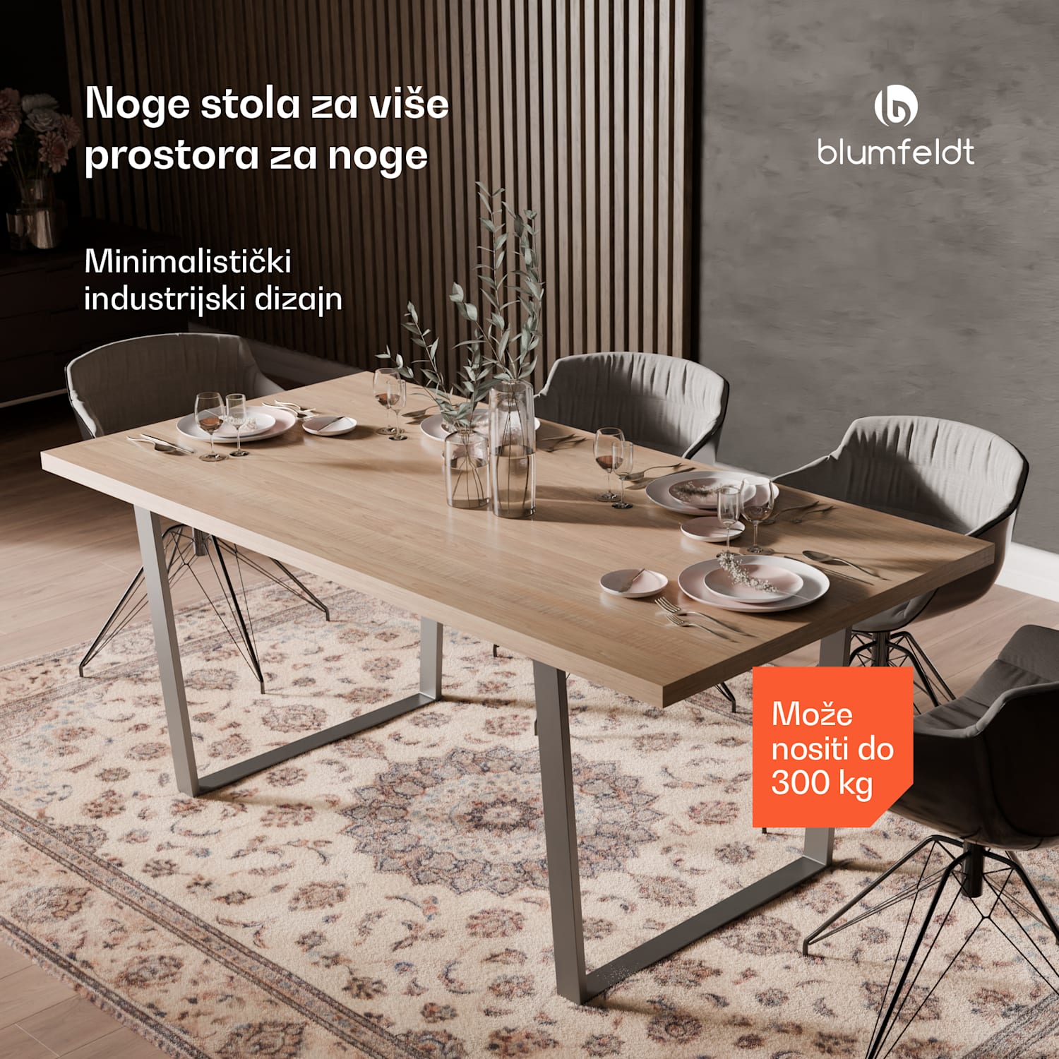 Ayr Noge za stol, Noge za stol 62 x 72 cm, metal 