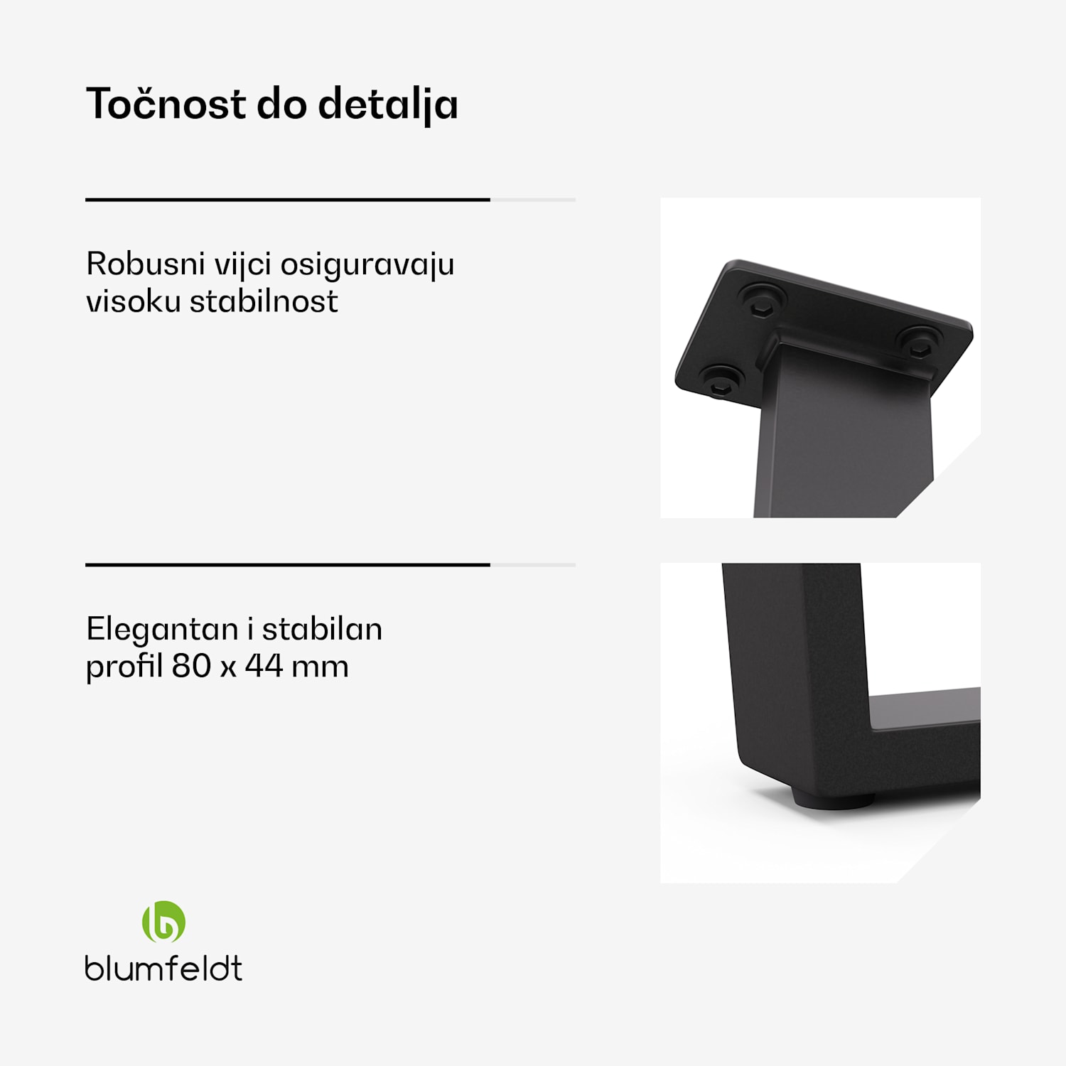 Ayr Noge za stol, Noge za stol 62 x 72 cm, metal 
