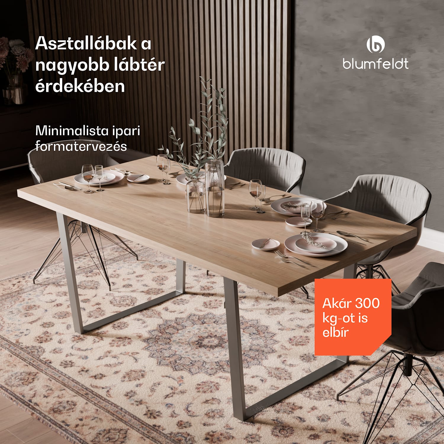 Ayr Table Legs, Asztallábak 62 x 72 cm, fém 