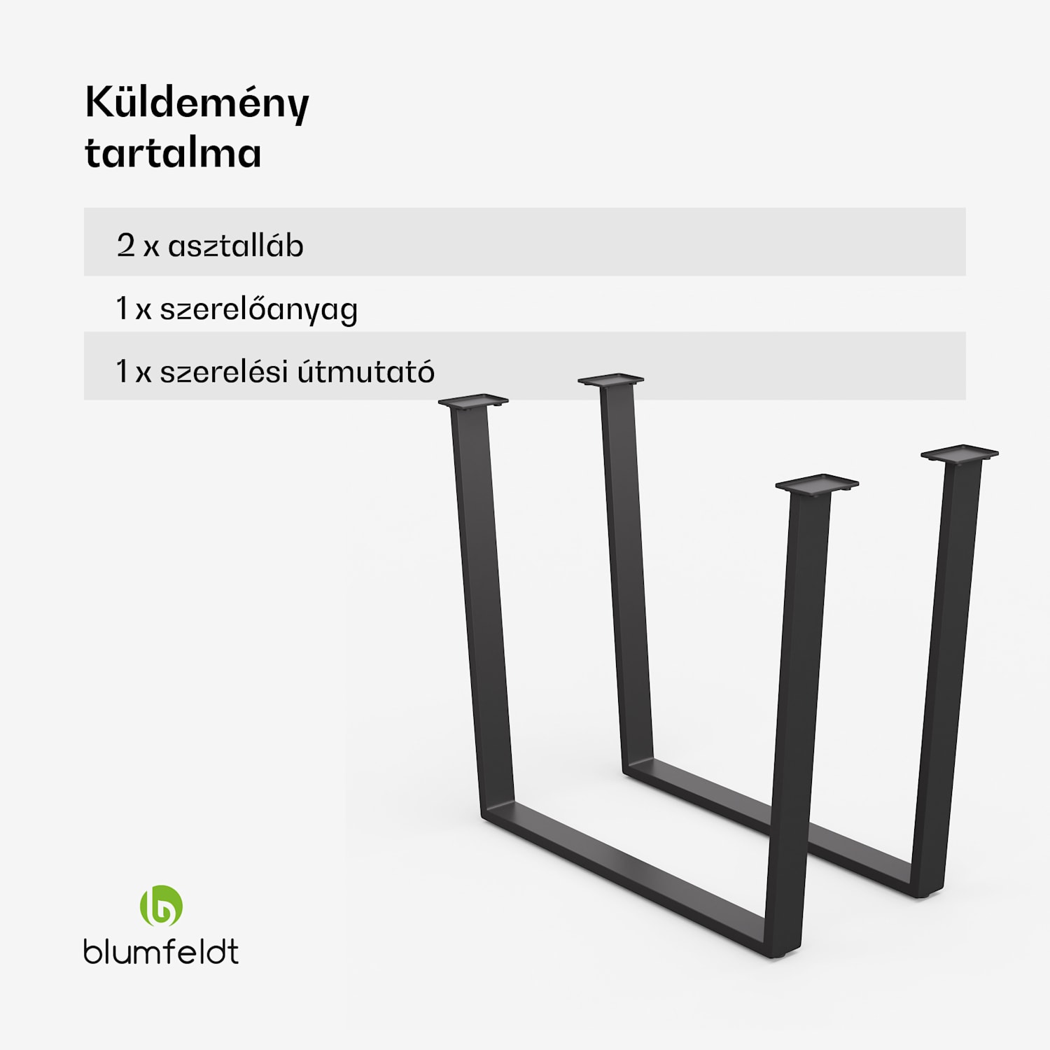 Ayr Table Legs, Asztallábak 62 x 72 cm, fém 