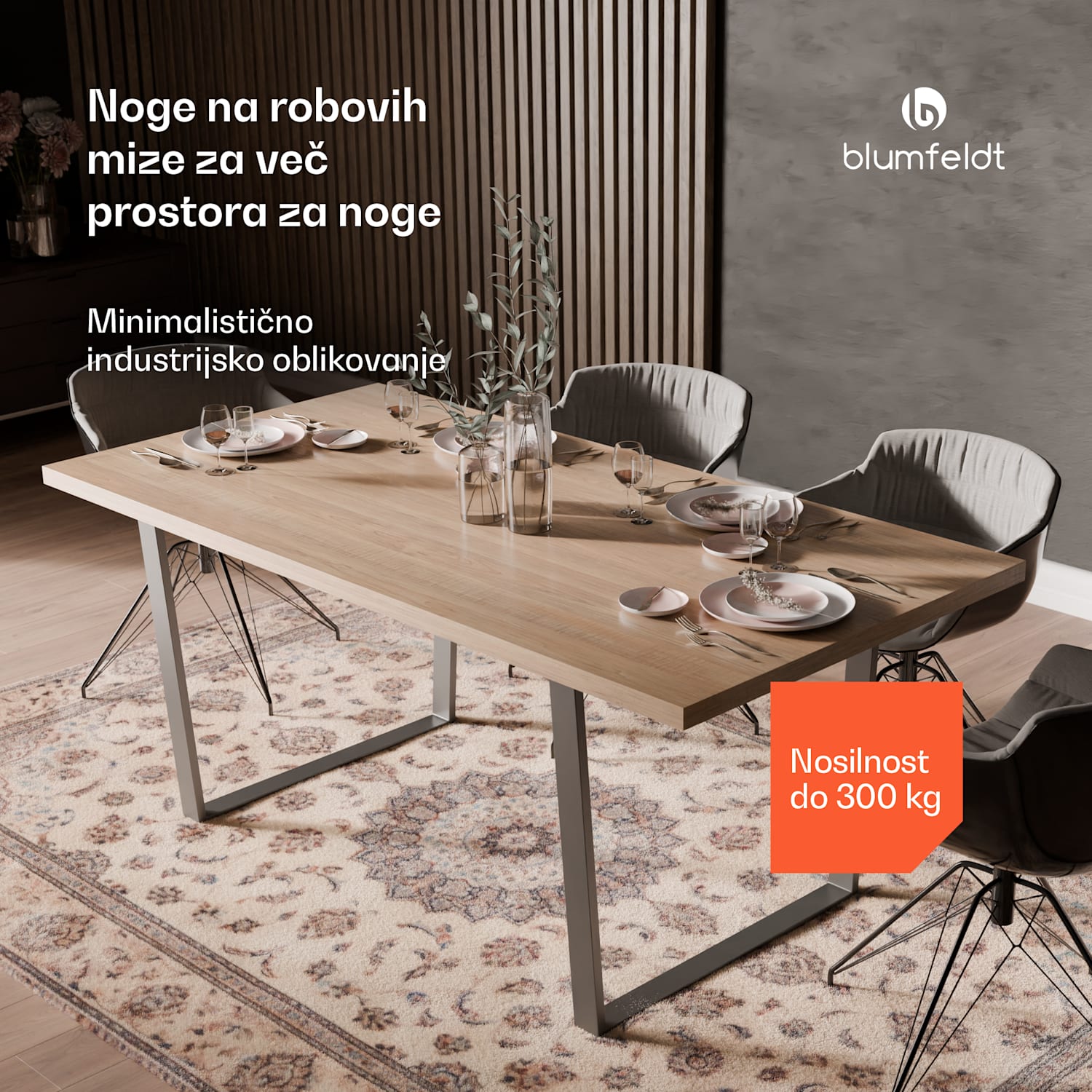 Ayr Table Legs, Noge mize 62 x 72 cm, kovina 