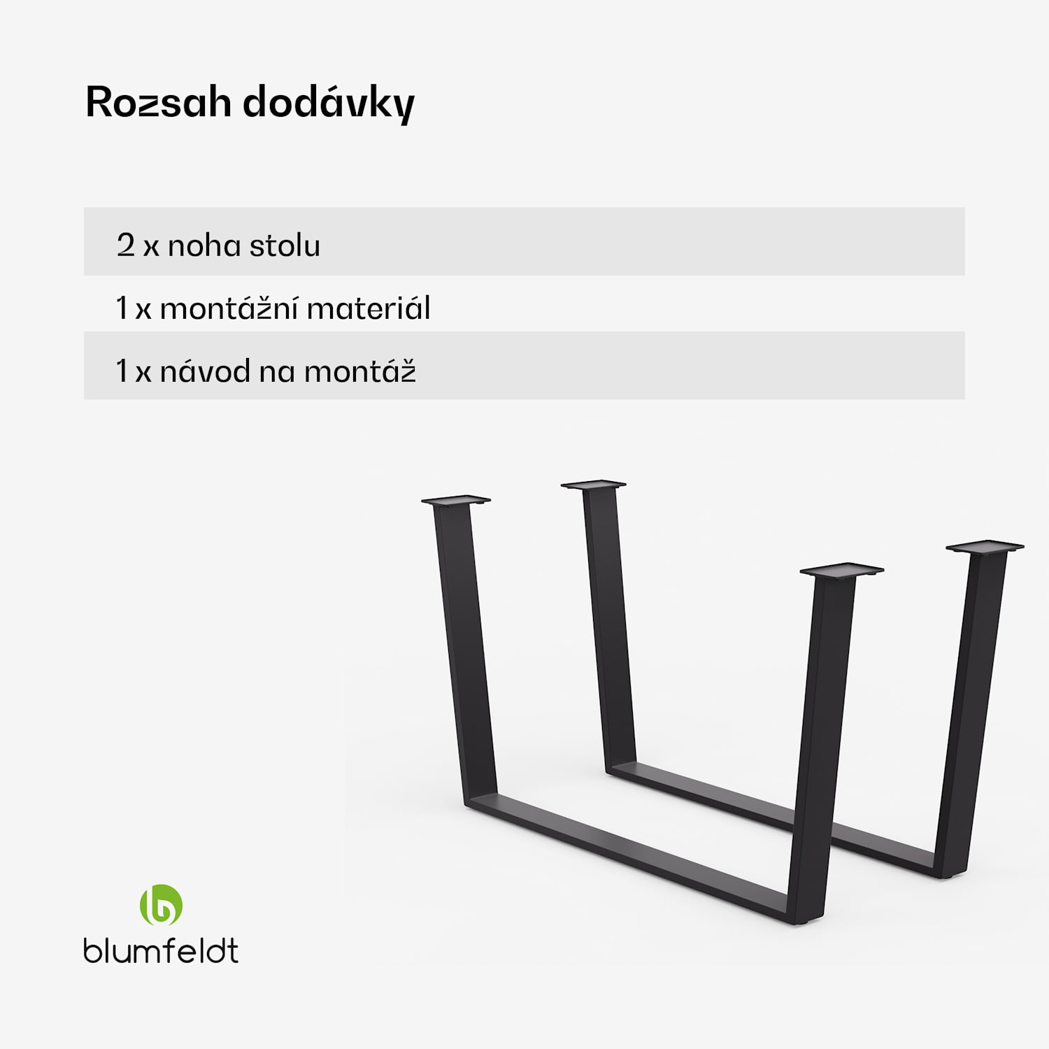 Ayr Table Legs, Nohy stolu 62 x 43 cm, kov 62x43