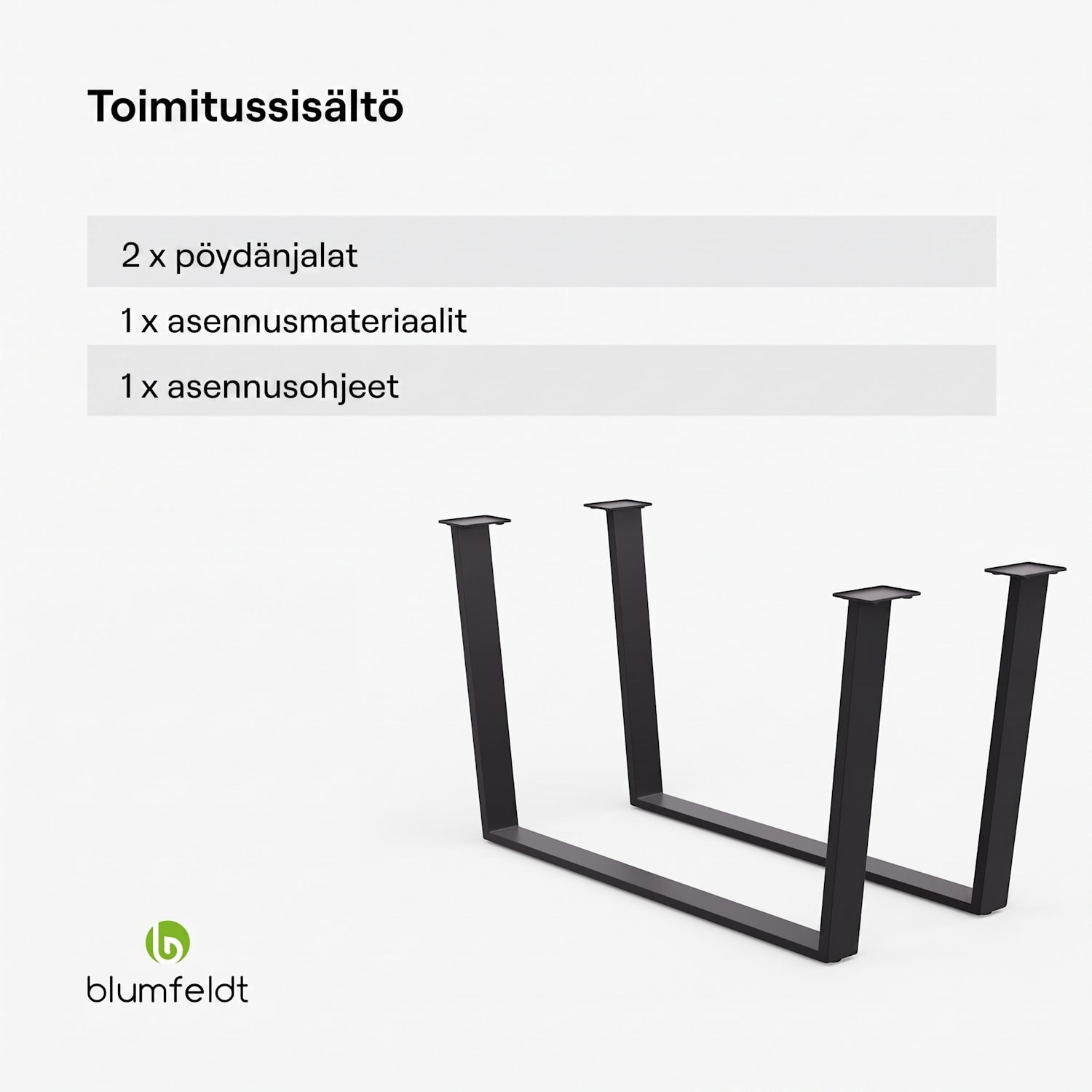 Ayr pöydänjalat | pöydänjalat 62 x 43 cm | metalli 62x43
