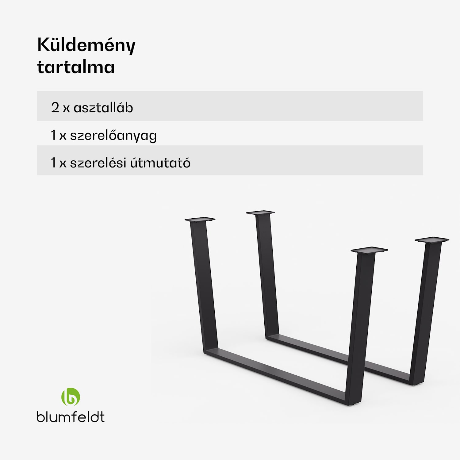 Ayr Table Legs, Asztallábak 62 x 43 cm, fém 
