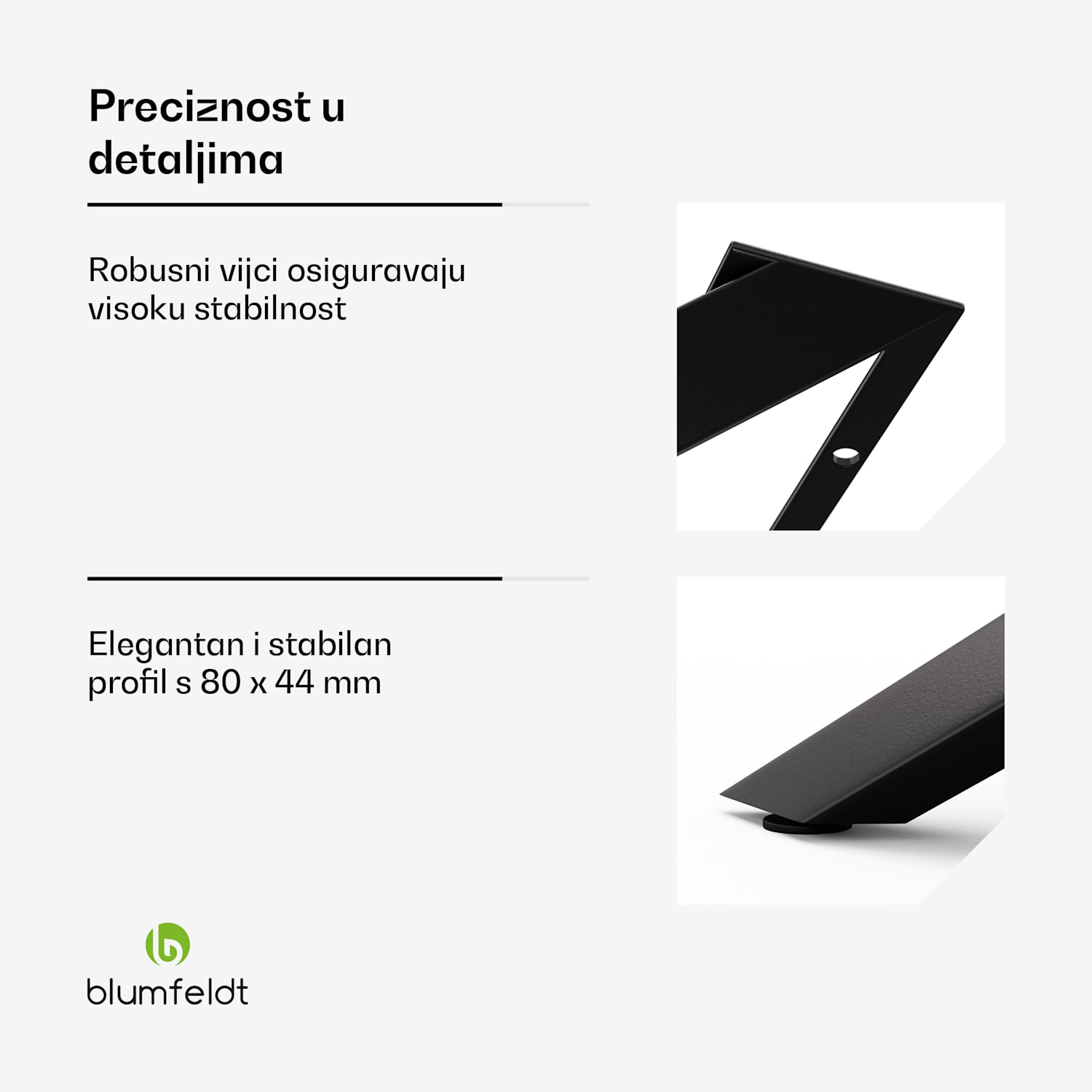 Clydebank Dining Legs noge za stol| 71 x 60 x 90 cm (VxŠxD), metal 