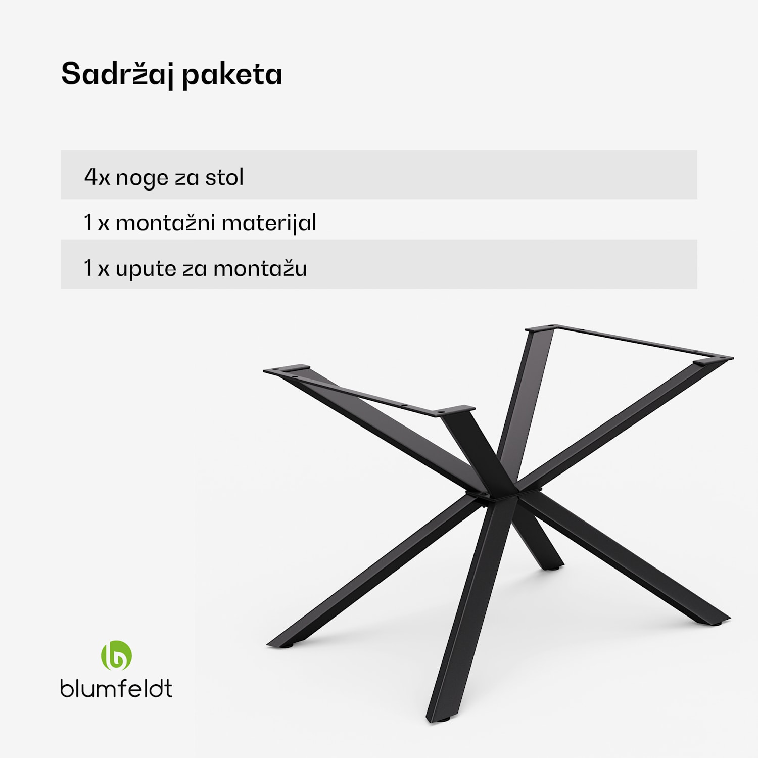 Clydebank Dining Legs noge za stol| 71 x 60 x 90 cm (VxŠxD), metal 