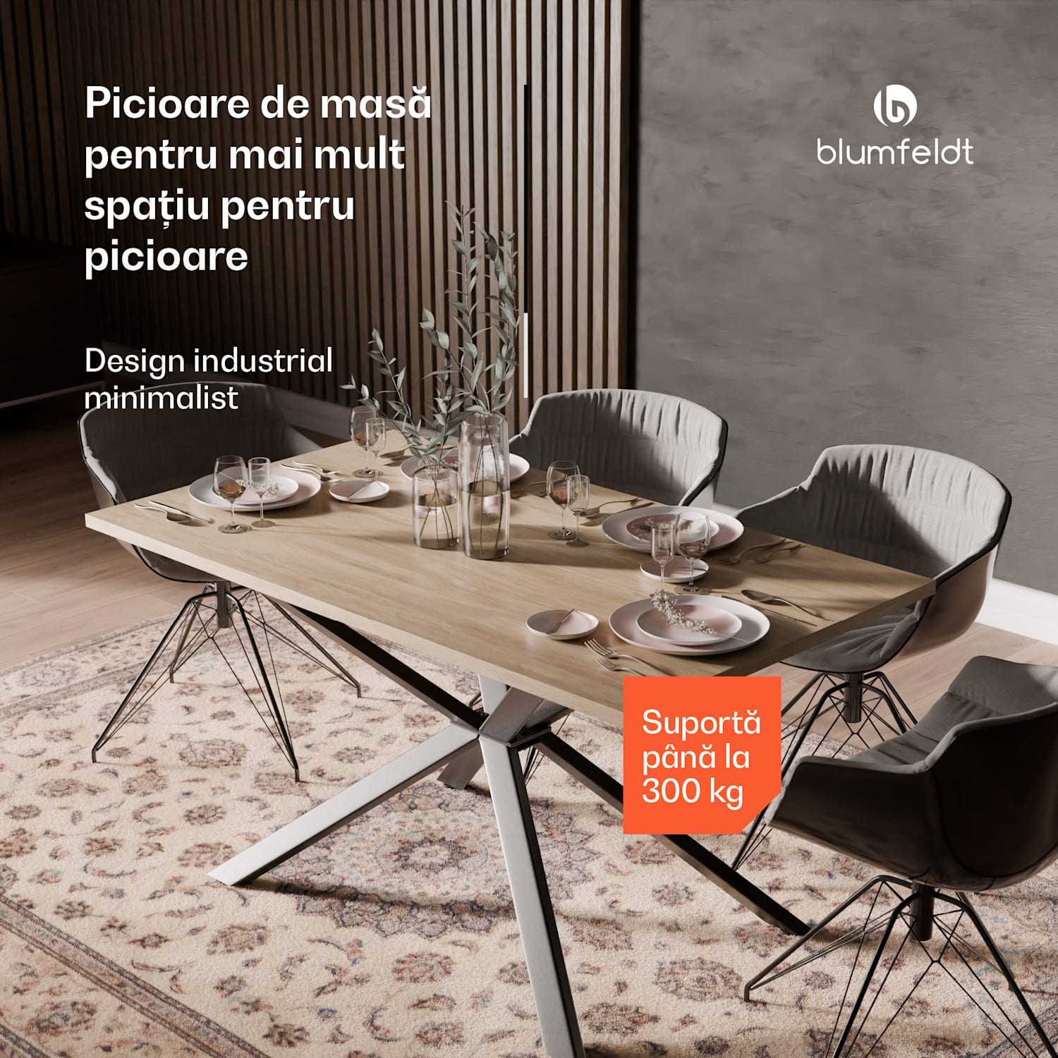 Clydebank Dining Legs Picioare de masă| 71 x 60 x 90 cm (HxLxA), metal 