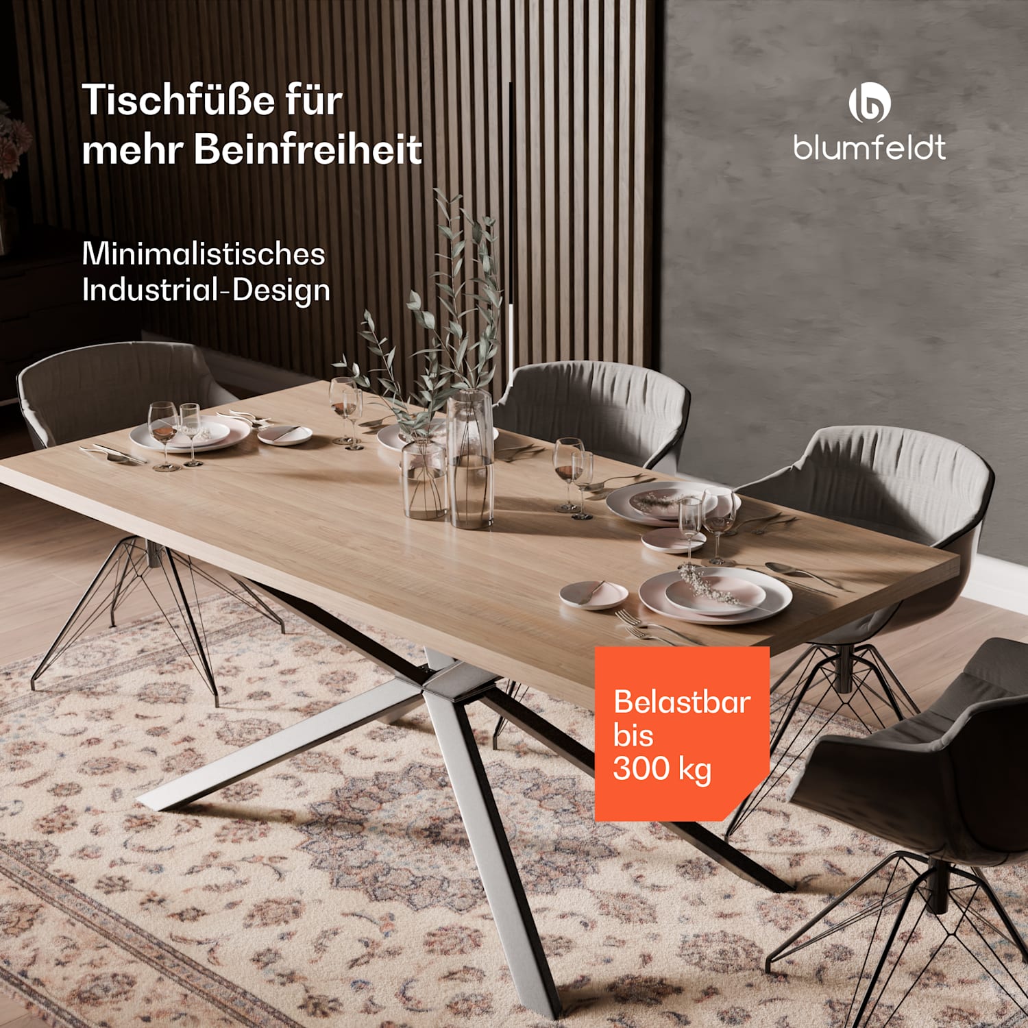 Clydebank Dining Legs Tischbeine | 71 x 70 x 120 cm (HxBxL) | Metall 