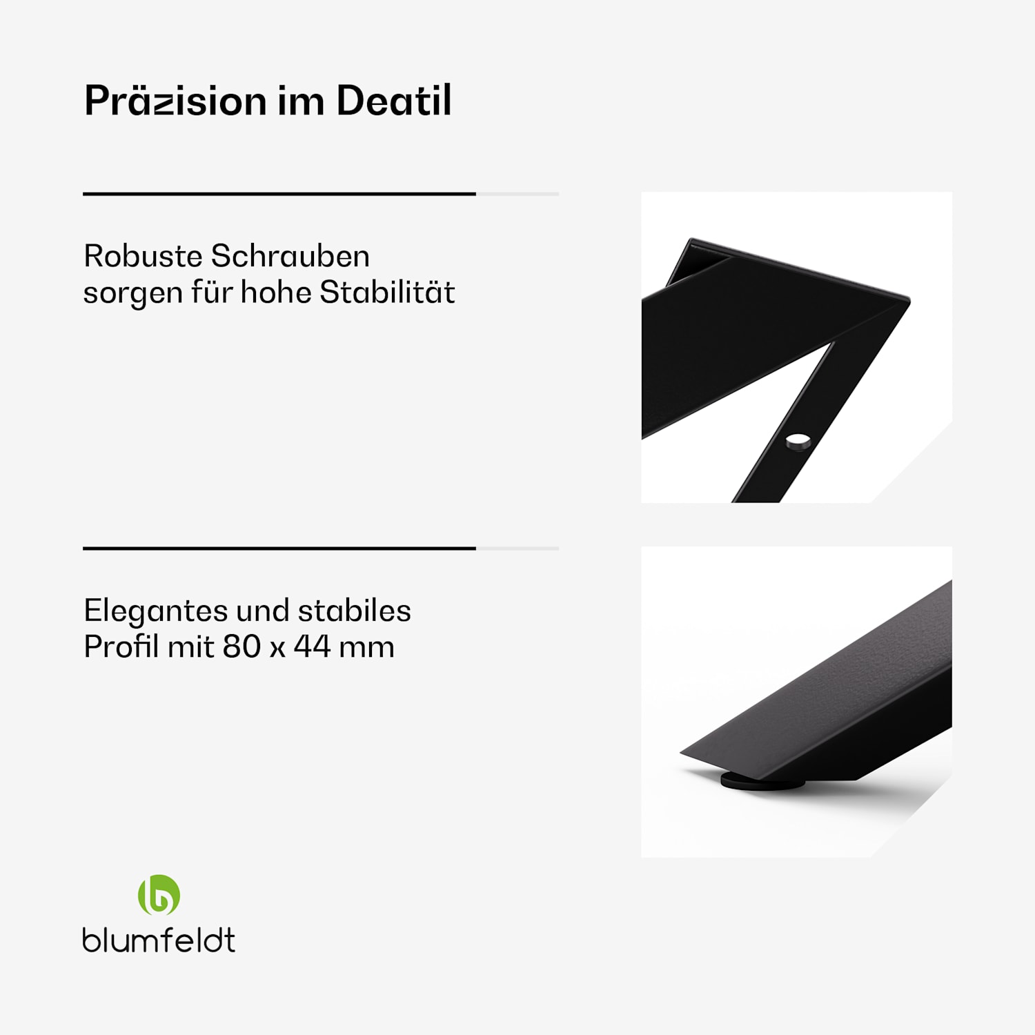 Clydebank Dining Legs Tischbeine | 71 x 70 x 120 cm (HxBxL) | Metall 