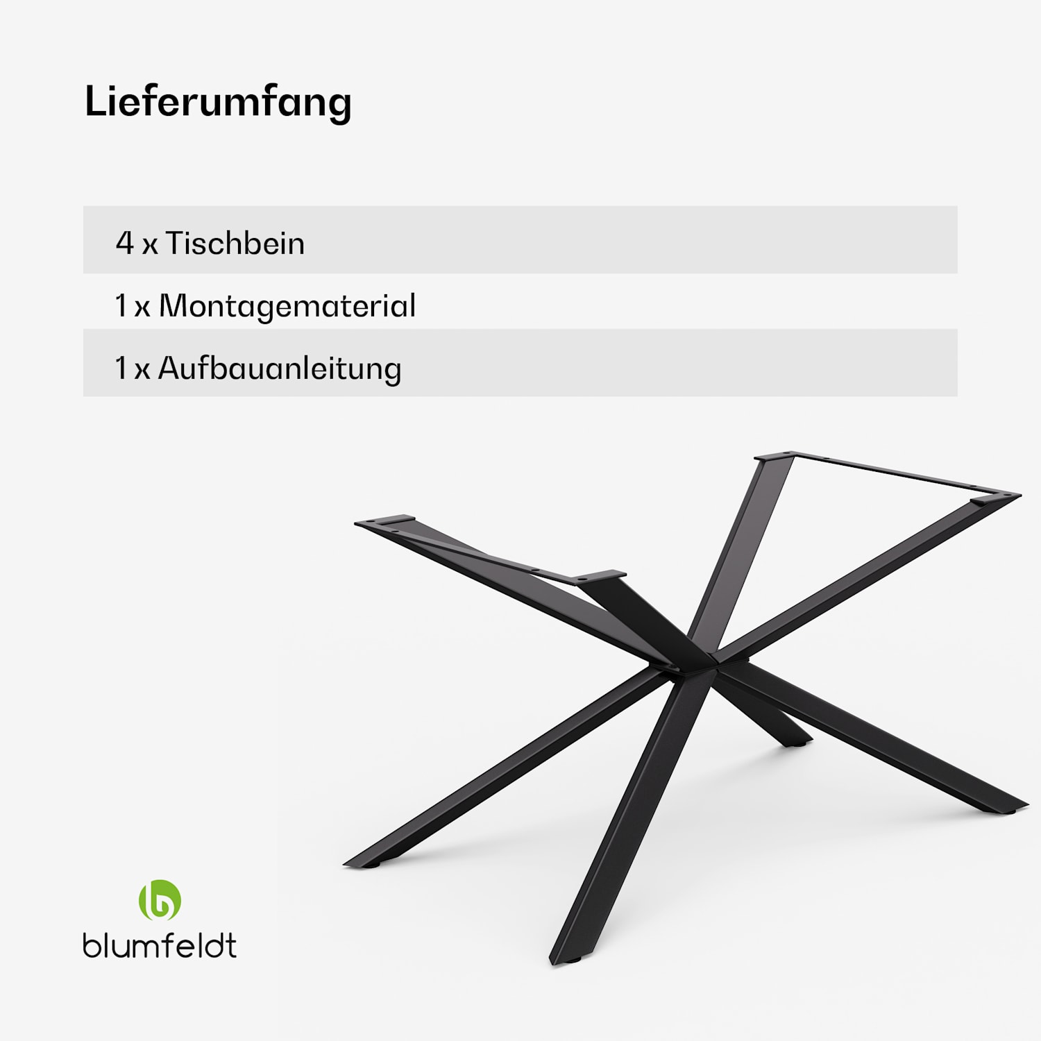 Clydebank Dining Legs Tischbeine | 71 x 70 x 120 cm (HxBxL) | Metall 