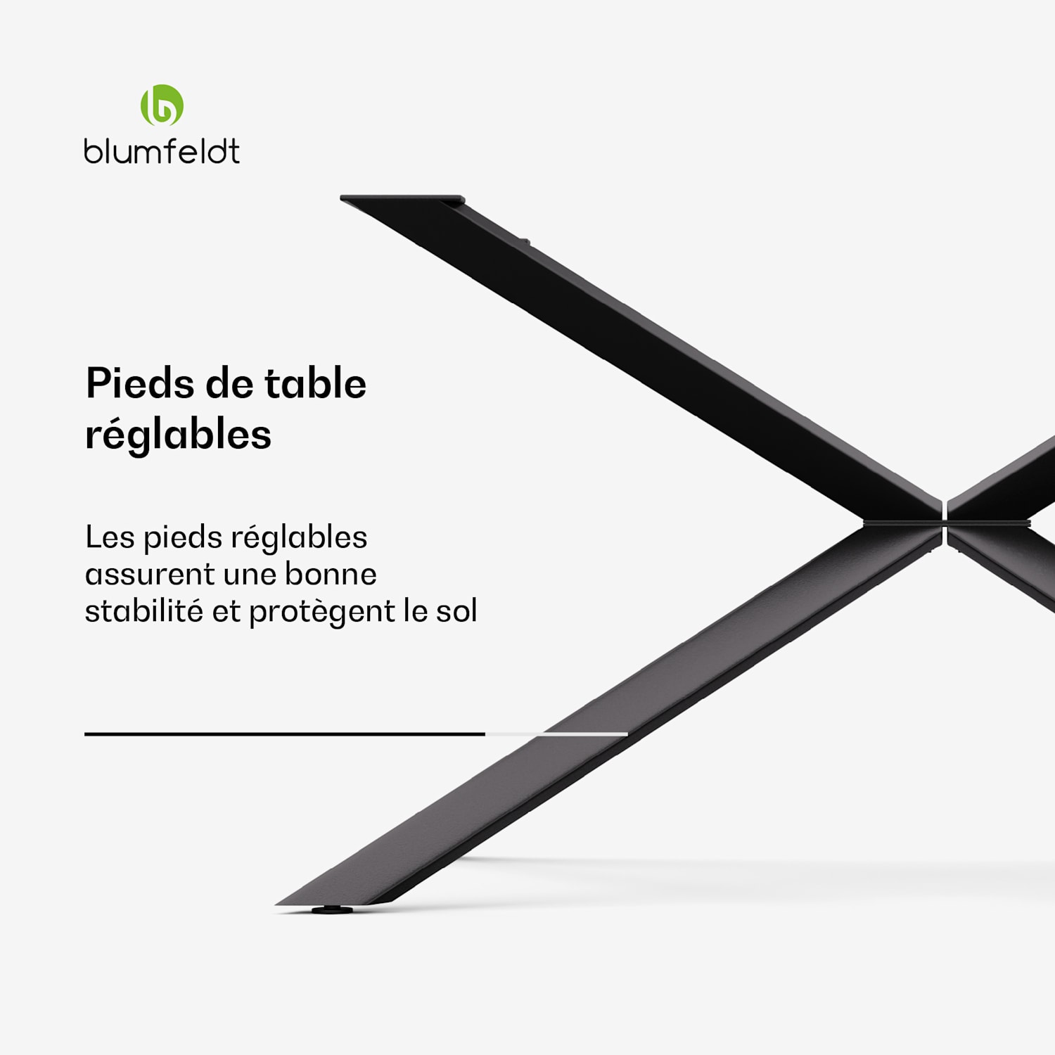 Clydebank Dining Legs Pieds de table | 71 x 70 x 120 cm (hxlxl) | Métal 