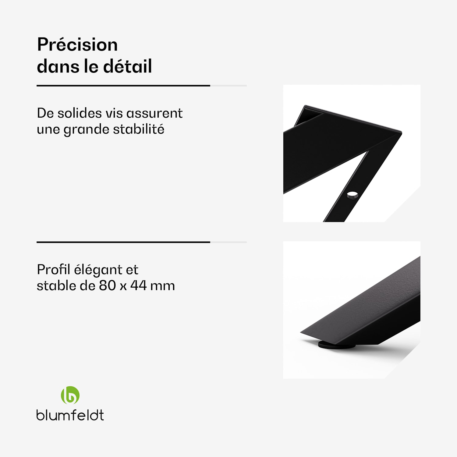 Clydebank Dining Legs Pieds de table | 71 x 70 x 120 cm (hxlxl) | Métal 