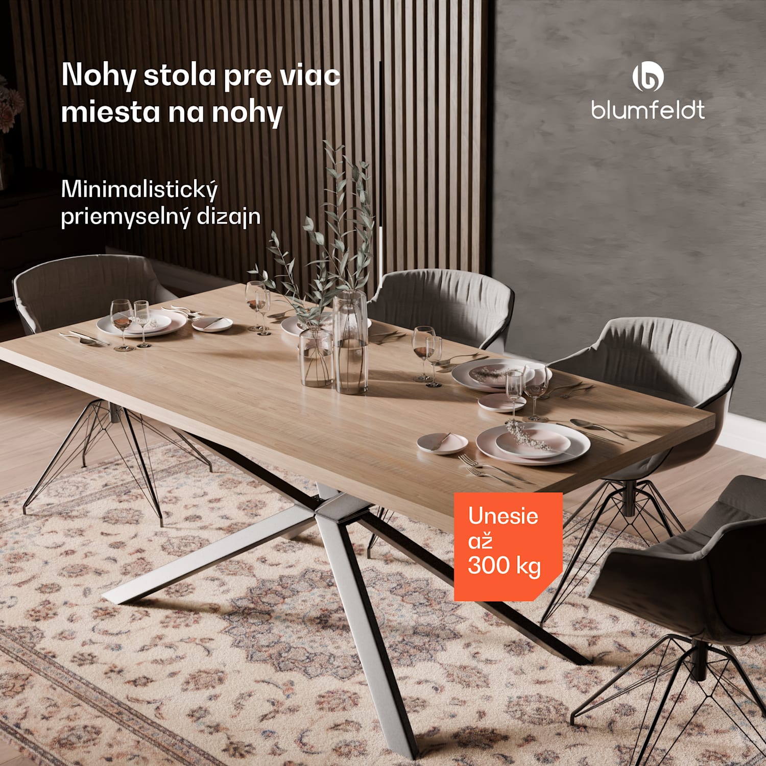 Clydebank Dining Legs nohy stola| 71 x 70 x 120 cm (VxŠxH), kov 