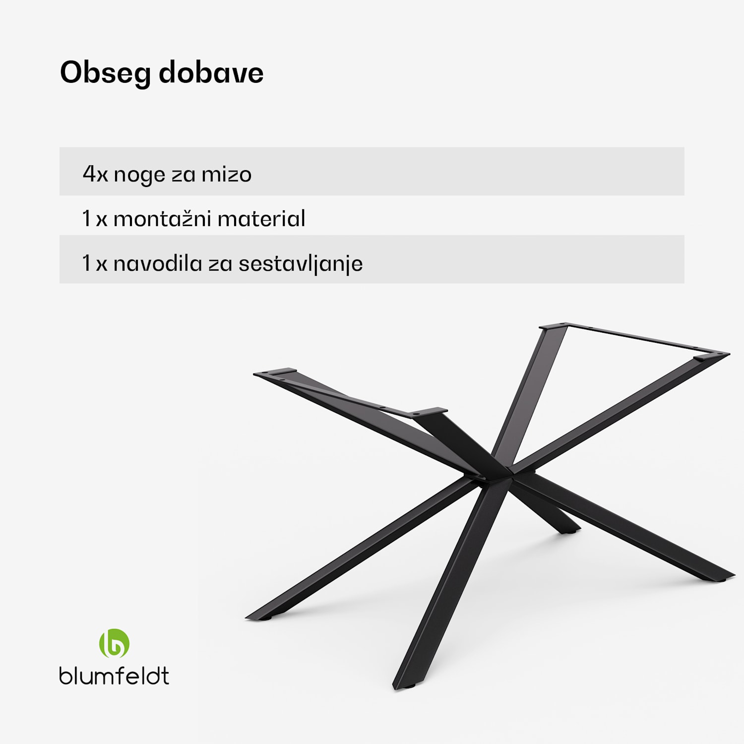 Clydebank Dining Legs noge za jedilno mizo, 71 x 70 x 120 cm (VxŠxG), kovina 