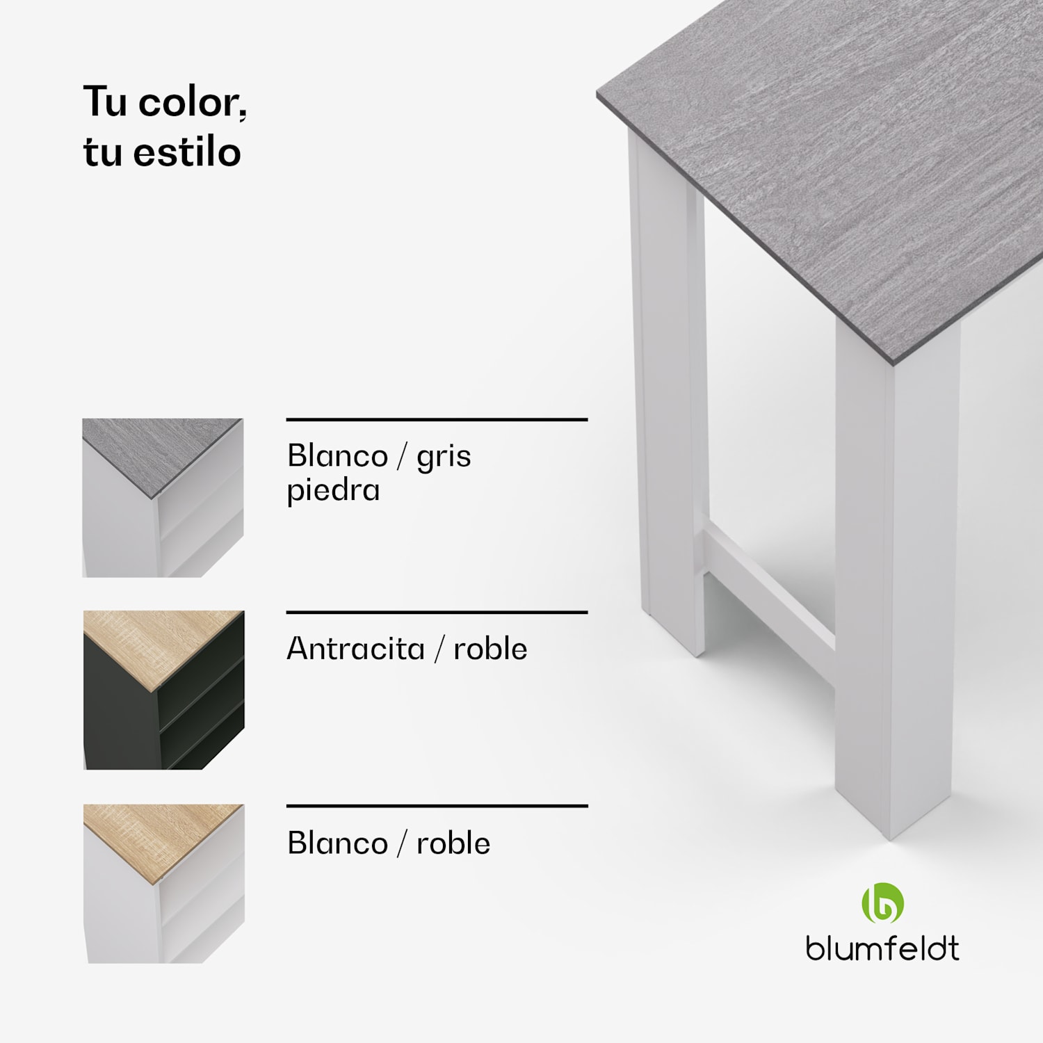 Erskine bar mesa mostrador casa bar 3 niveles diseño moderno Blanco / Gris