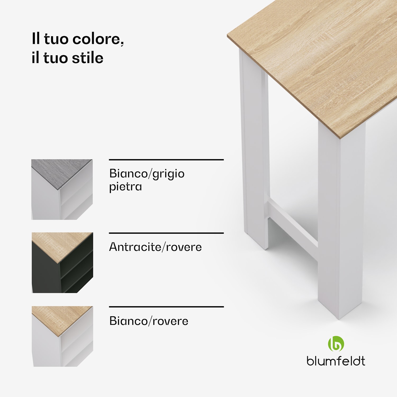 Erskine - Tavolino da bar, tavolino da bistrot, minibar, 3 ripiani, design moderno 