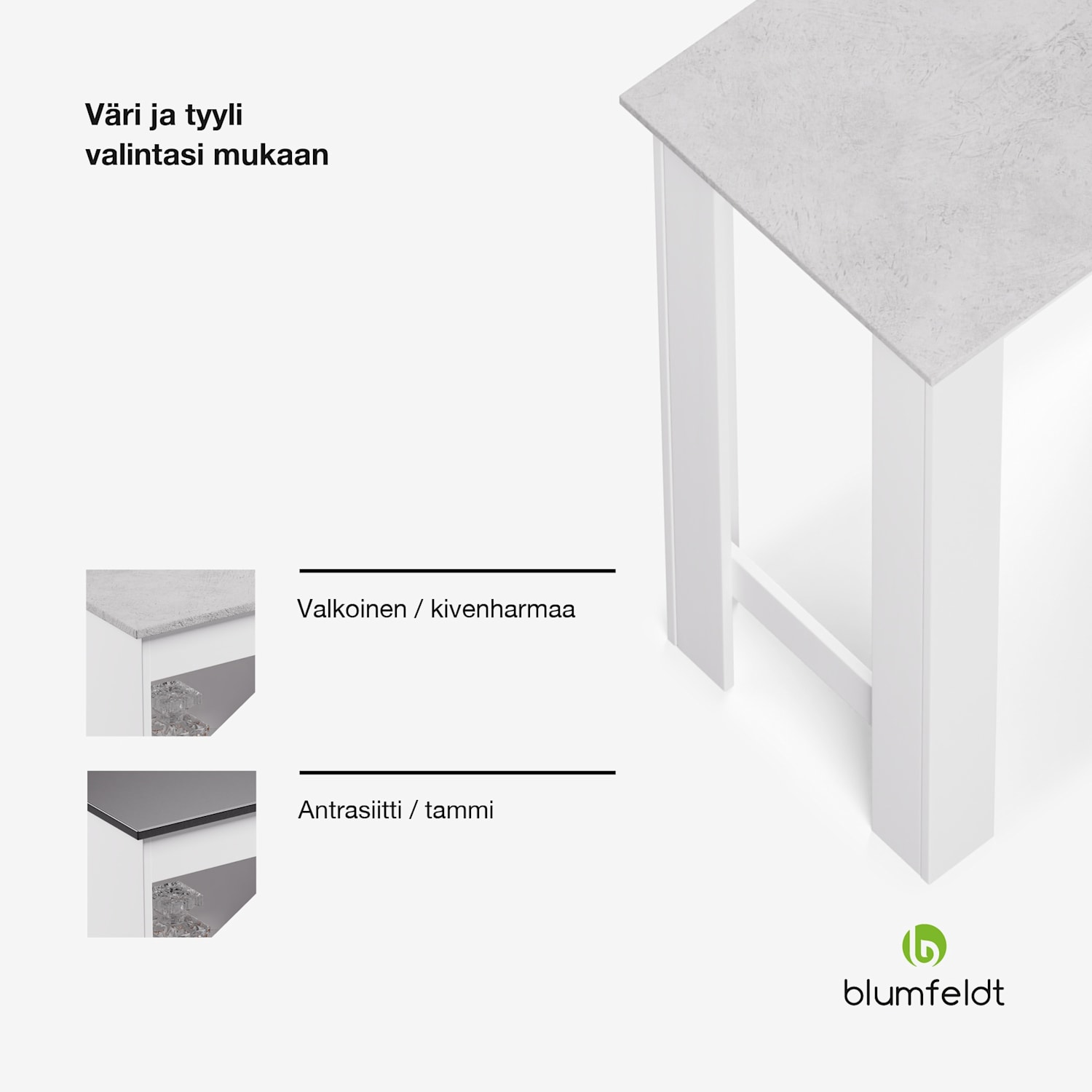 Bellshill baaripöytä baaritiski kotibaari Harmaa Kivi