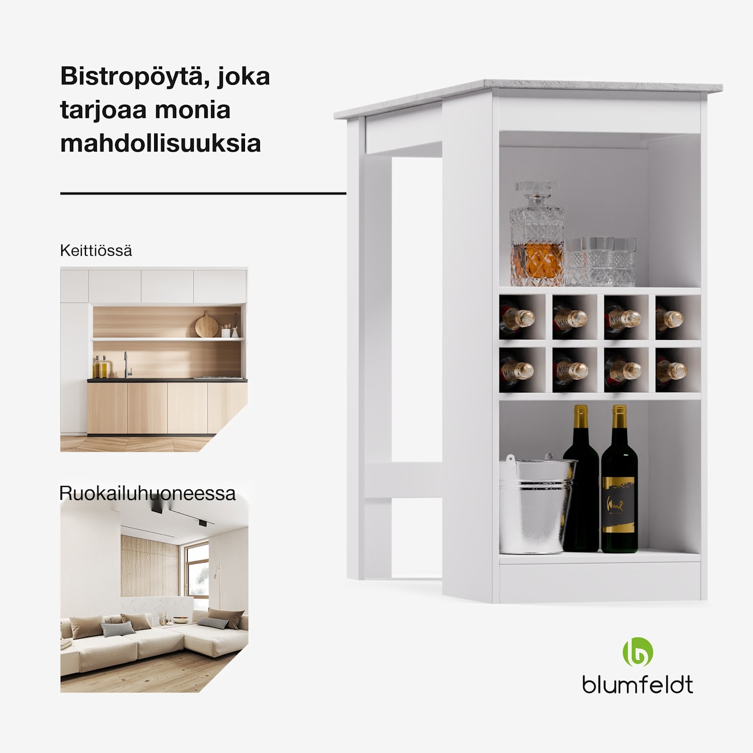 Bellshill baaripöytä baaritiski kotibaari Harmaa Kivi