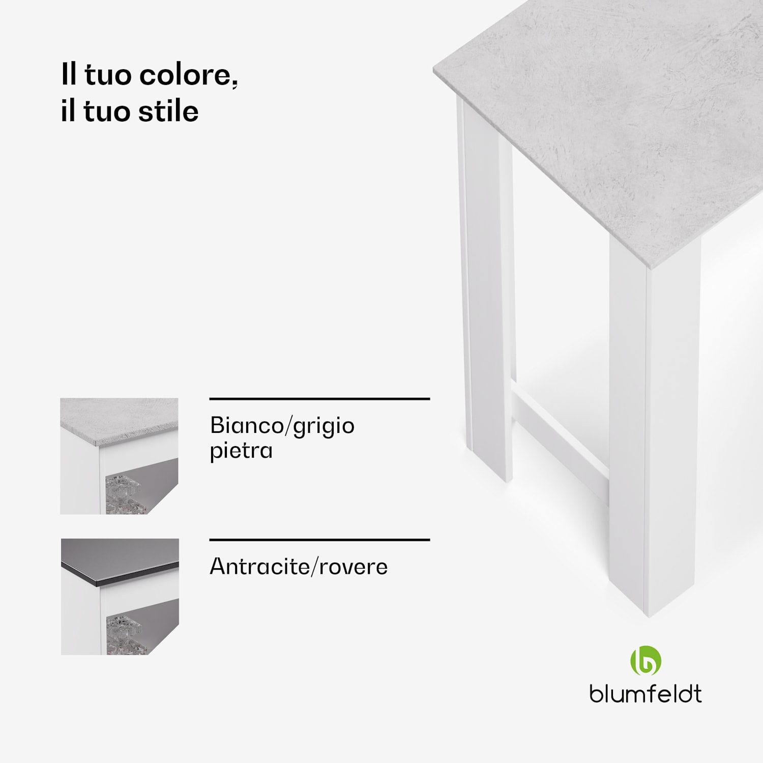 Bellshill - Tavolino da bar, tavolo da bancone, vano bar Grigio