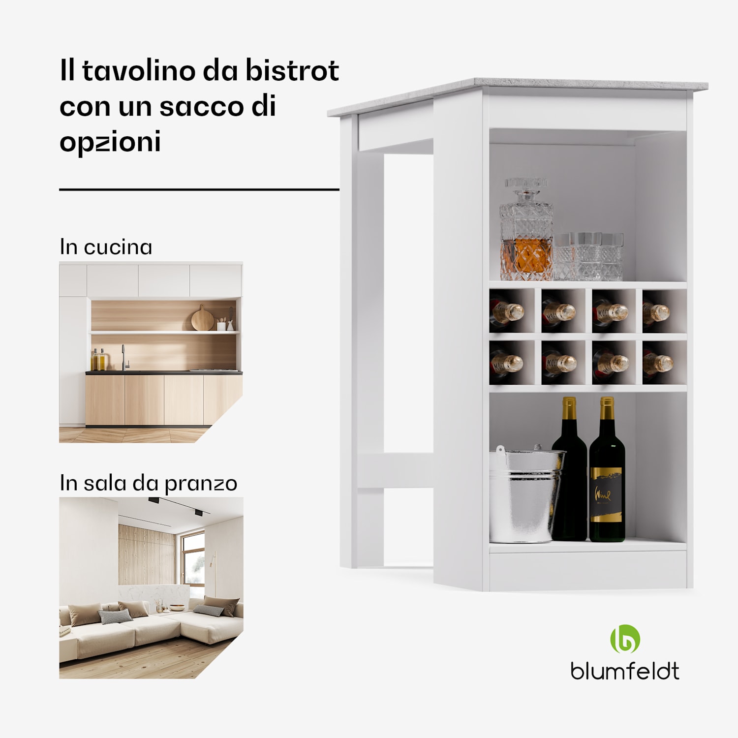 Bellshill - Tavolino da bar, tavolo da bancone, vano bar Grigio