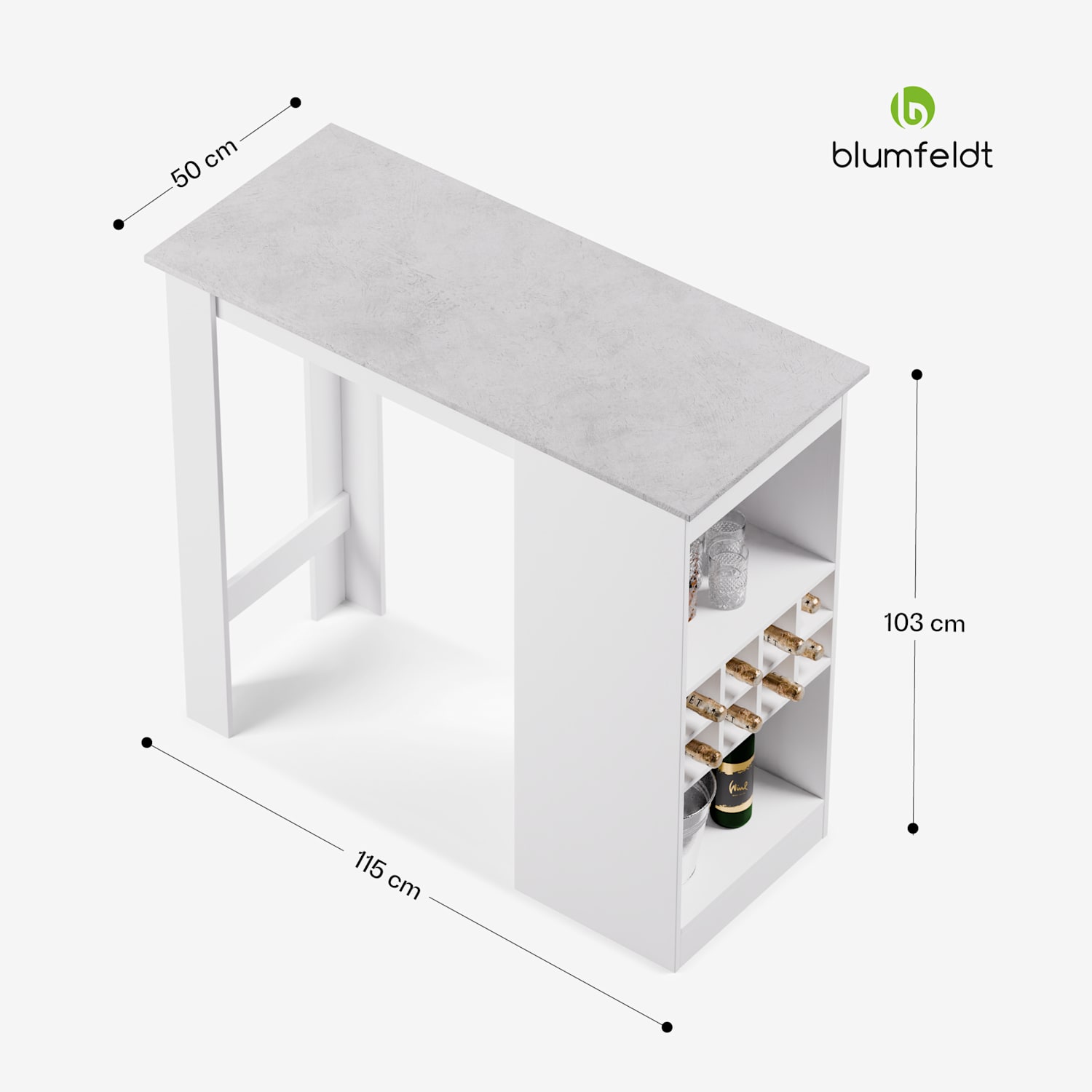 Mesa de bar Bellshill Mesa de mostrador House bar Piedra Gris
