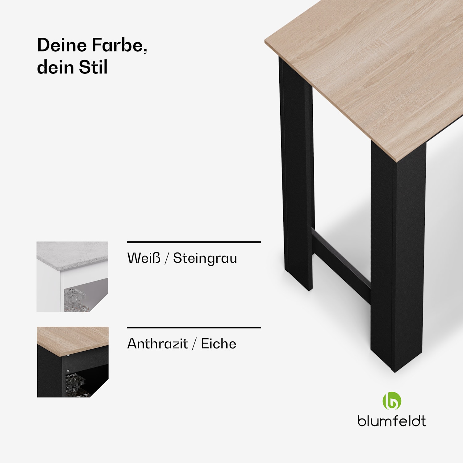 Bellshill Bartisch Tresentisch Hausbar Walnuss / Schwarz